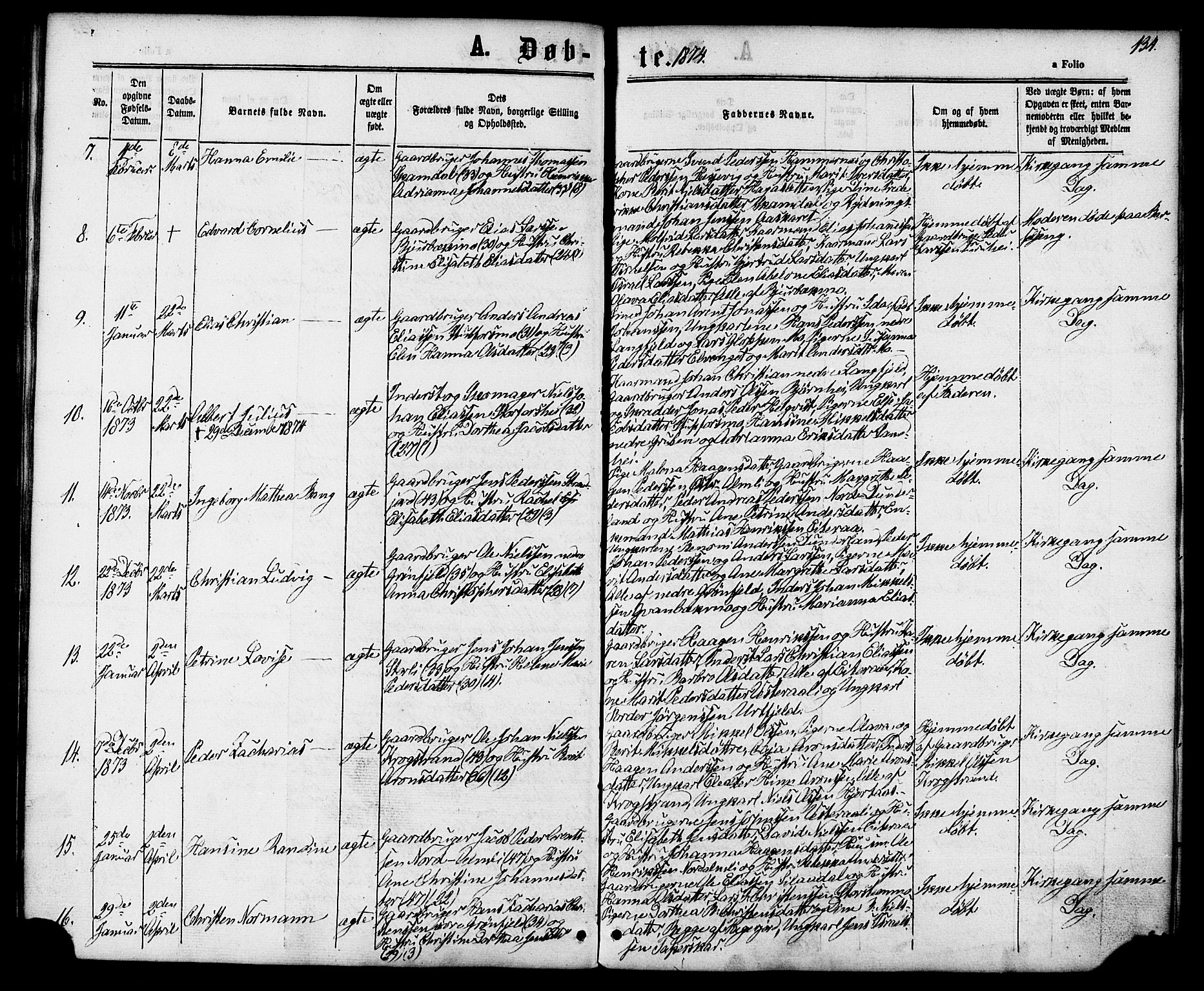 Ministerialprotokoller, klokkerbøker og fødselsregistre - Nordland, AV/SAT-A-1459/827/L0393: Parish register (official) no. 827A05, 1863-1883, p. 134