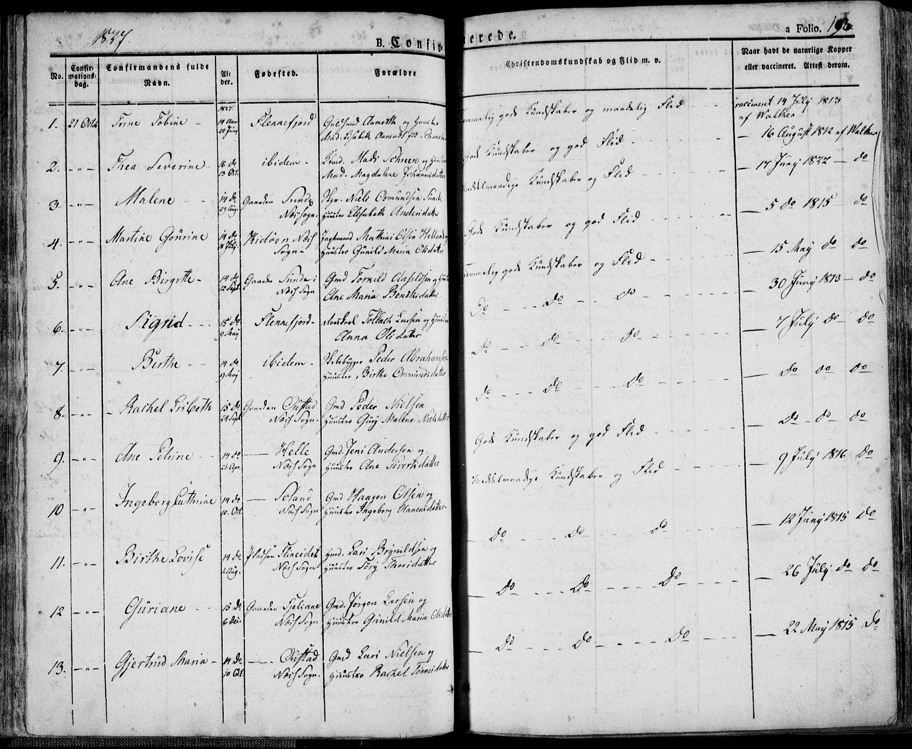 Flekkefjord sokneprestkontor, SAK/1111-0012/F/Fa/Fac/L0003: Parish register (official) no. A 3, 1826-1841, p. 193