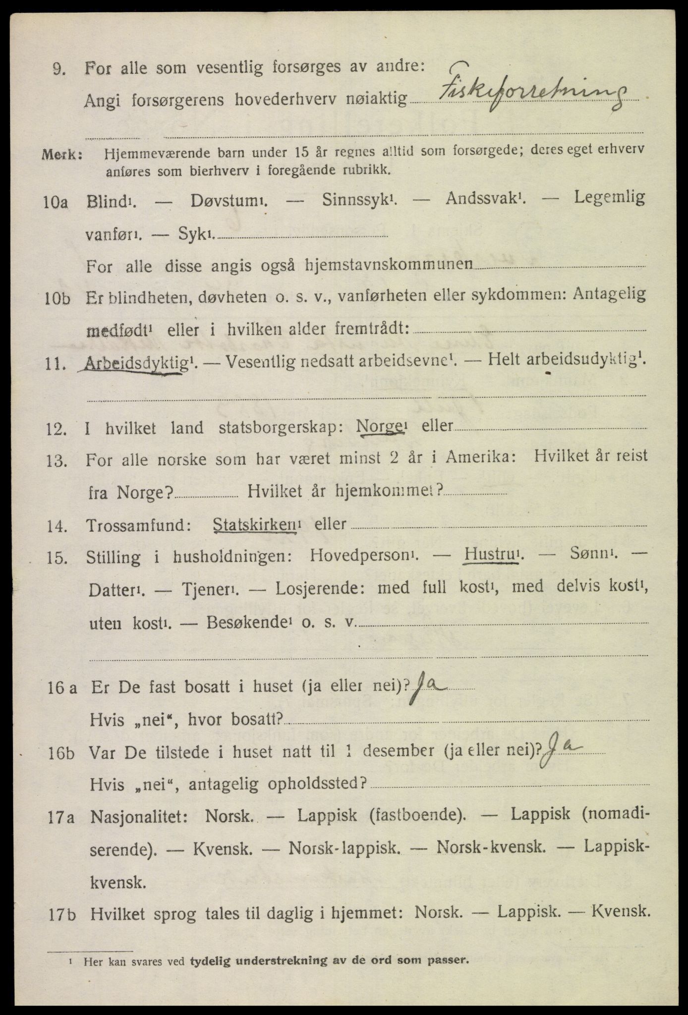 SAT, 1920 census for Dverberg, 1920, p. 2681