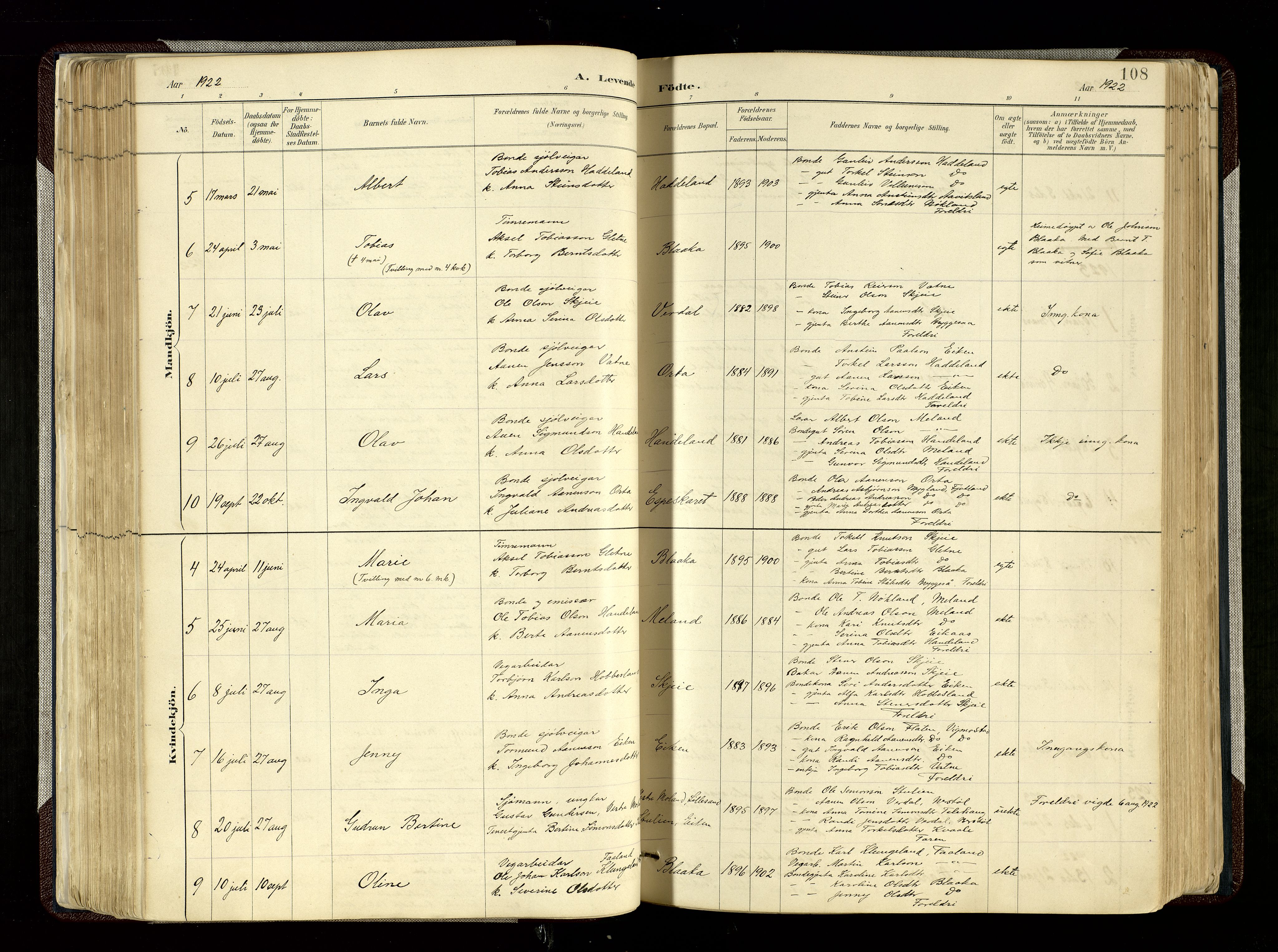 Hægebostad sokneprestkontor, SAK/1111-0024/F/Fa/Fab/L0004: Parish register (official) no. A 4, 1887-1929, p. 108