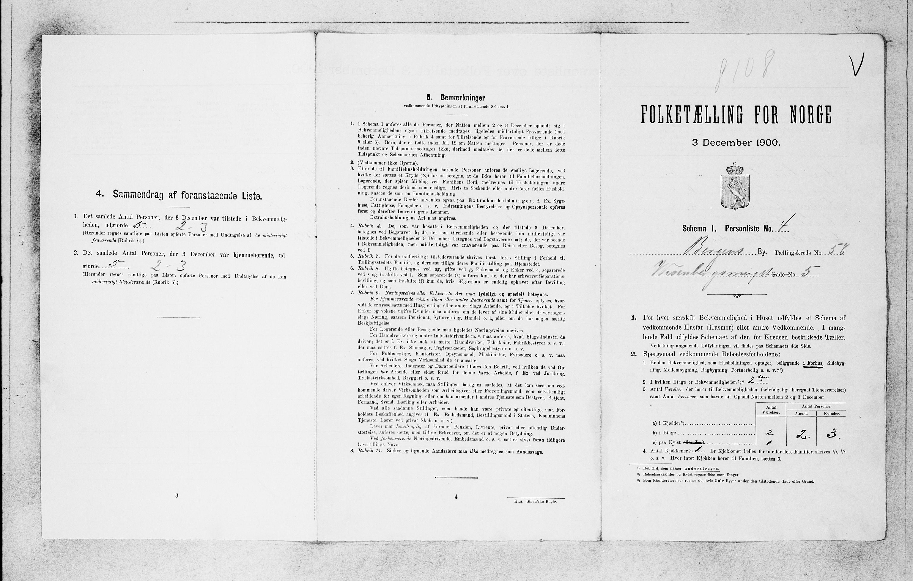 SAB, 1900 census for Bergen, 1900, p. 12119