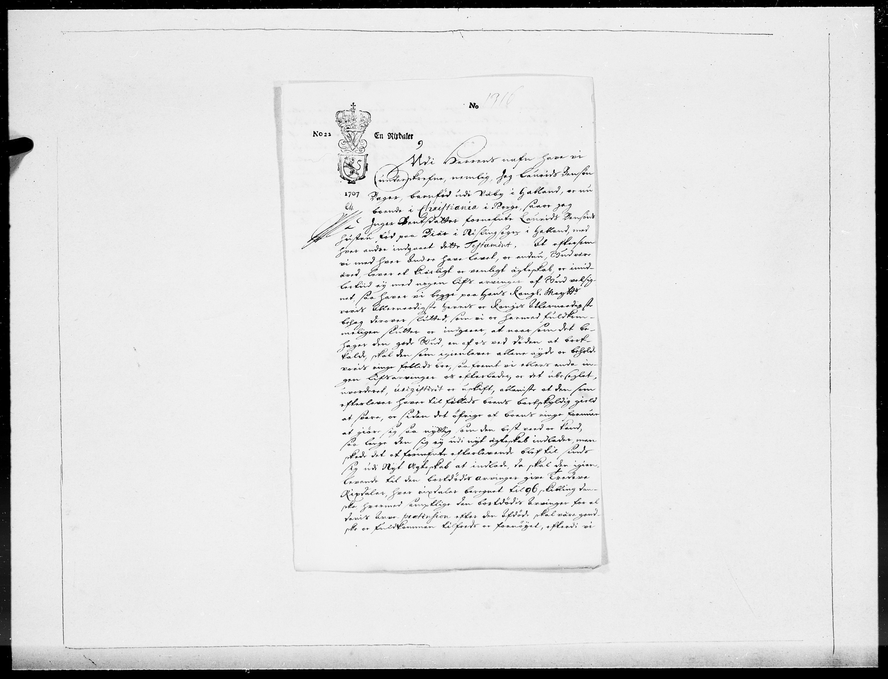 Danske Kanselli 1572-1799, AV/RA-EA-3023/F/Fc/Fcc/Fcca/L0061: Norske innlegg 1572-1799, 1707, p. 293