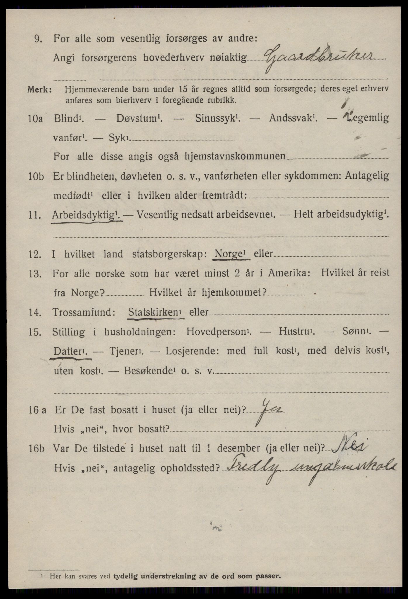 SAT, 1920 census for Stemshaug, 1920, p. 1899