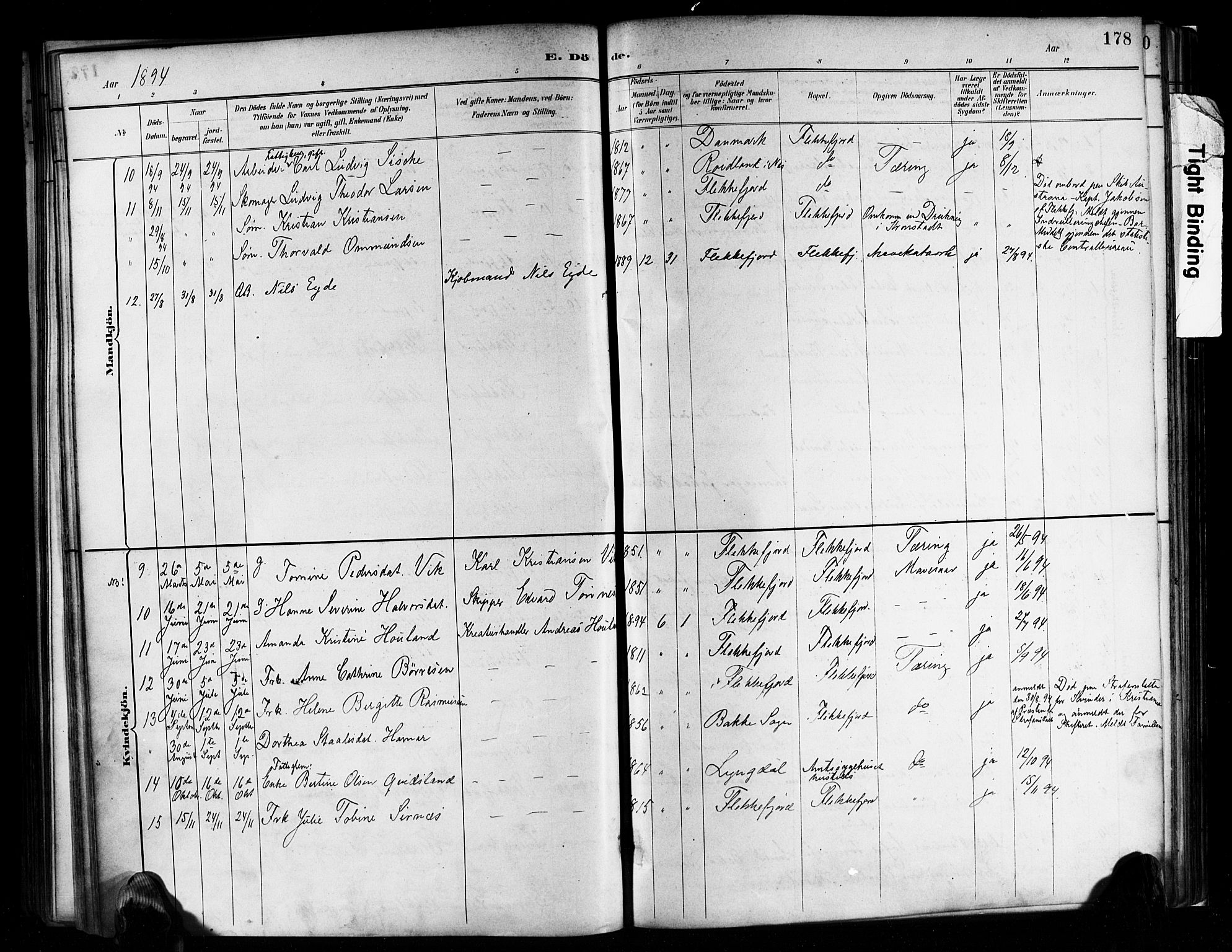 Flekkefjord sokneprestkontor, SAK/1111-0012/F/Fa/Faa/L0001: Parish register (official) no. A 1, 1885-1900, p. 178