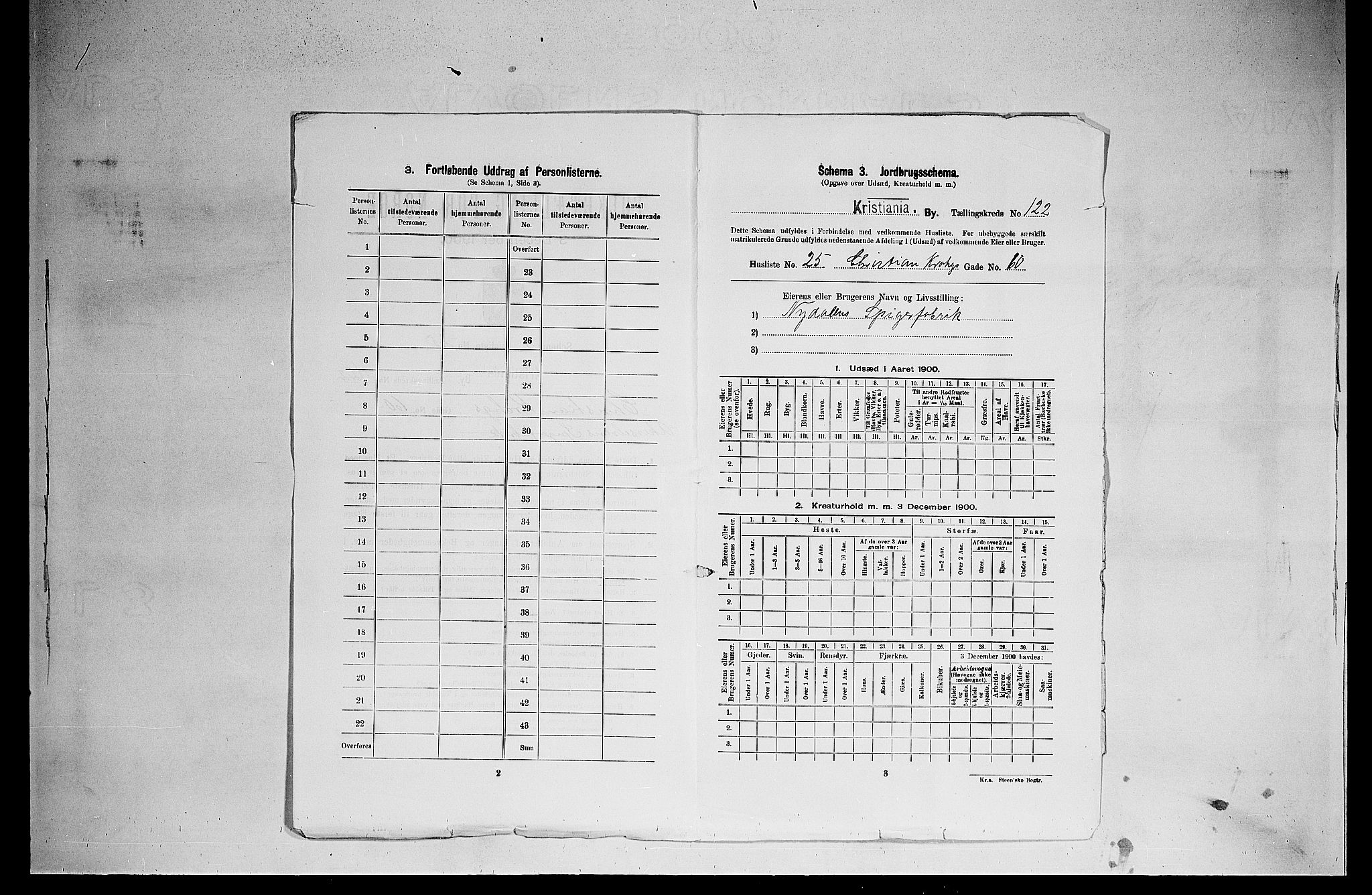 SAO, 1900 census for Kristiania, 1900, p. 12558