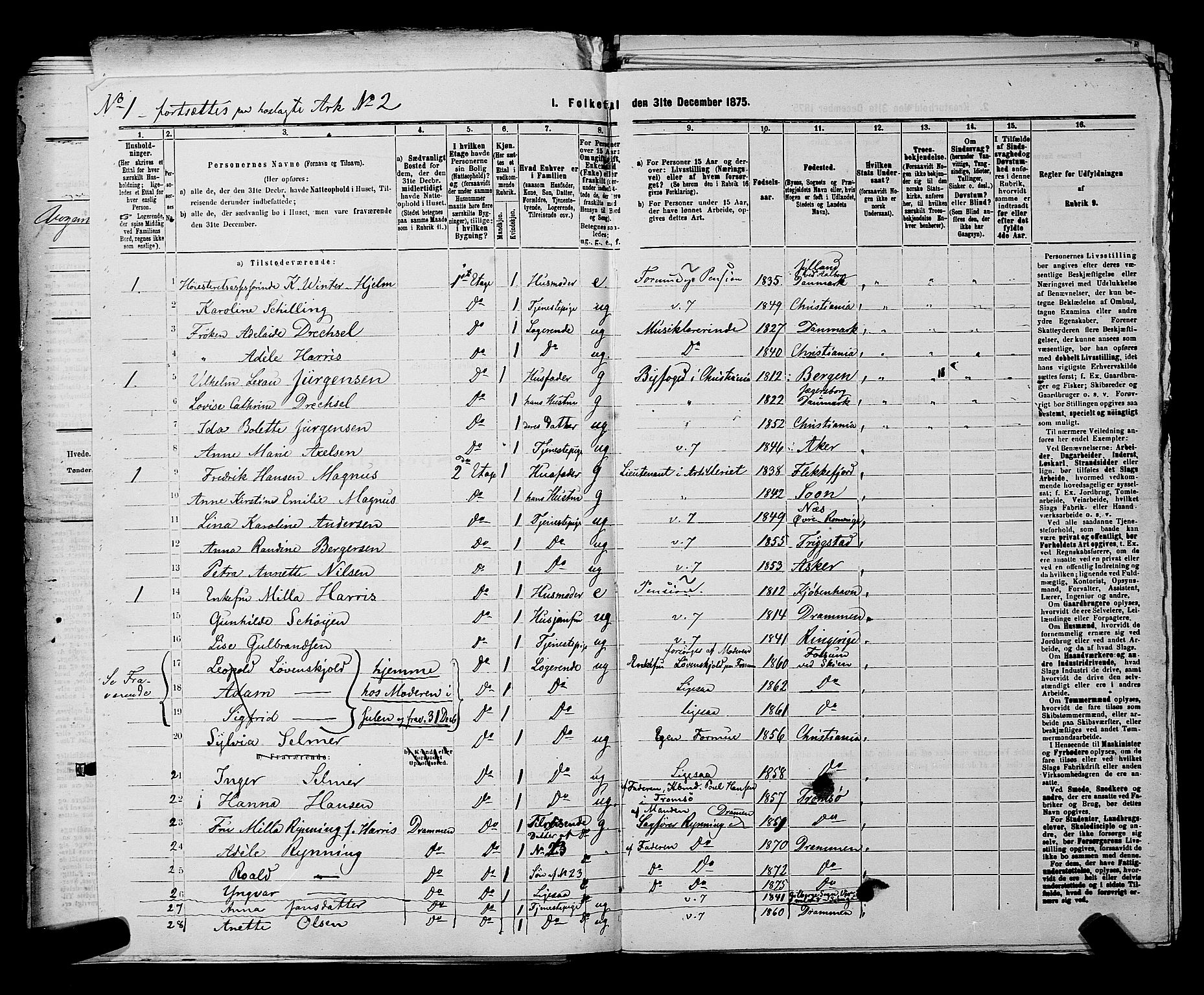 RA, 1875 census for 0301 Kristiania, 1875, p. 6018