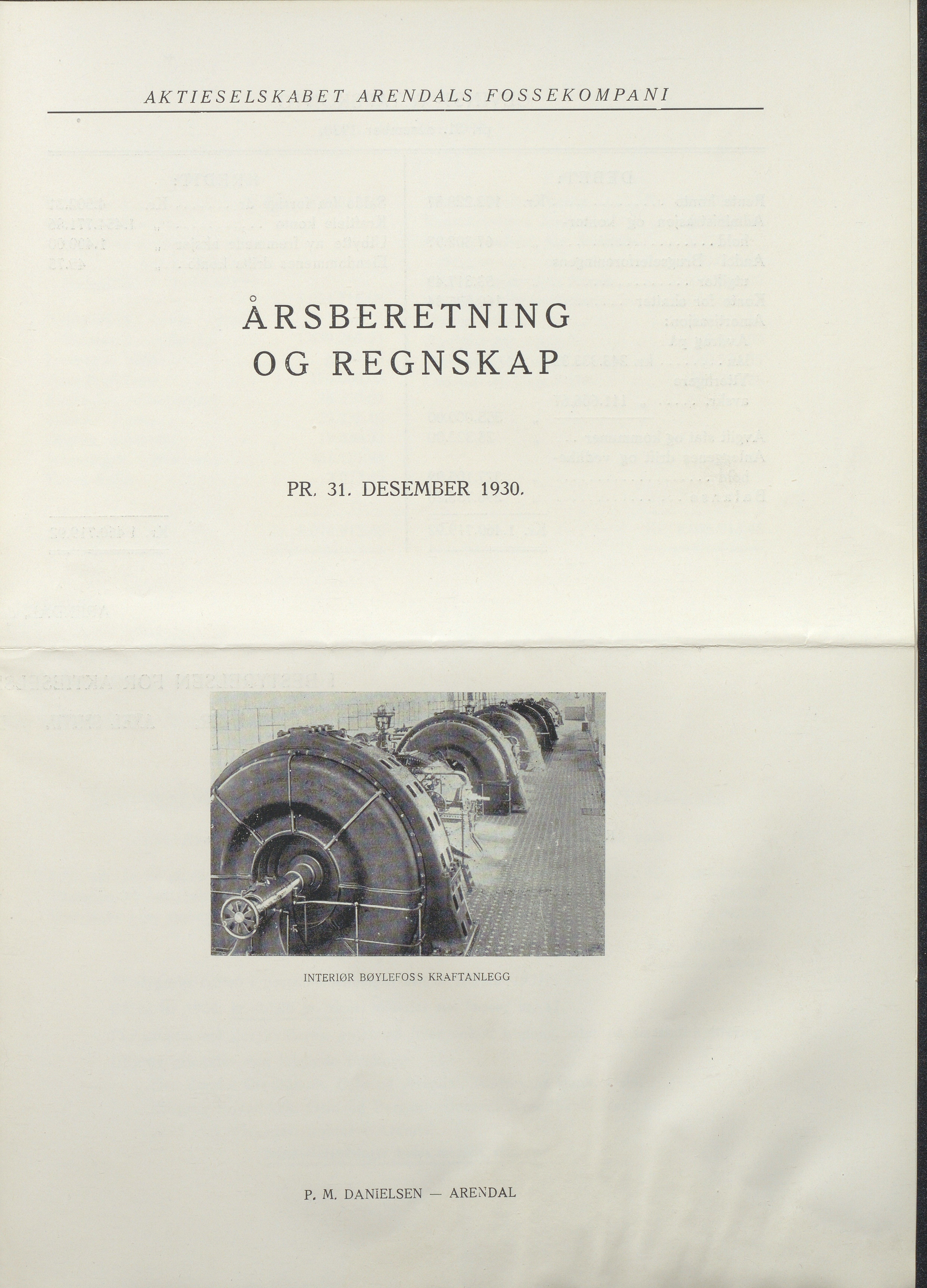 Arendals Fossekompani, AAKS/PA-2413/X/X01/L0001/0009: Beretninger, regnskap, balansekonto, gevinst- og tapskonto / Årsberetning og regnskap 1928 - 1935, 1928-1935, p. 7