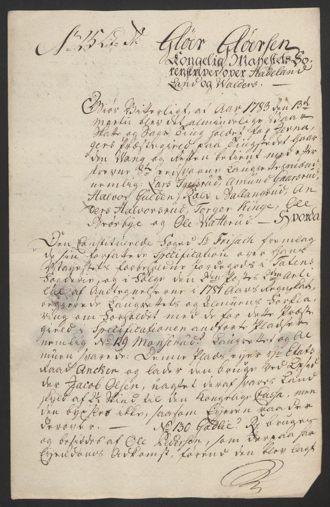 Rentekammeret inntil 1814, Reviderte regnskaper, Fogderegnskap, AV/RA-EA-4092/R19/L1369: Fogderegnskap Toten, Hadeland og Vardal, 1782, p. 116