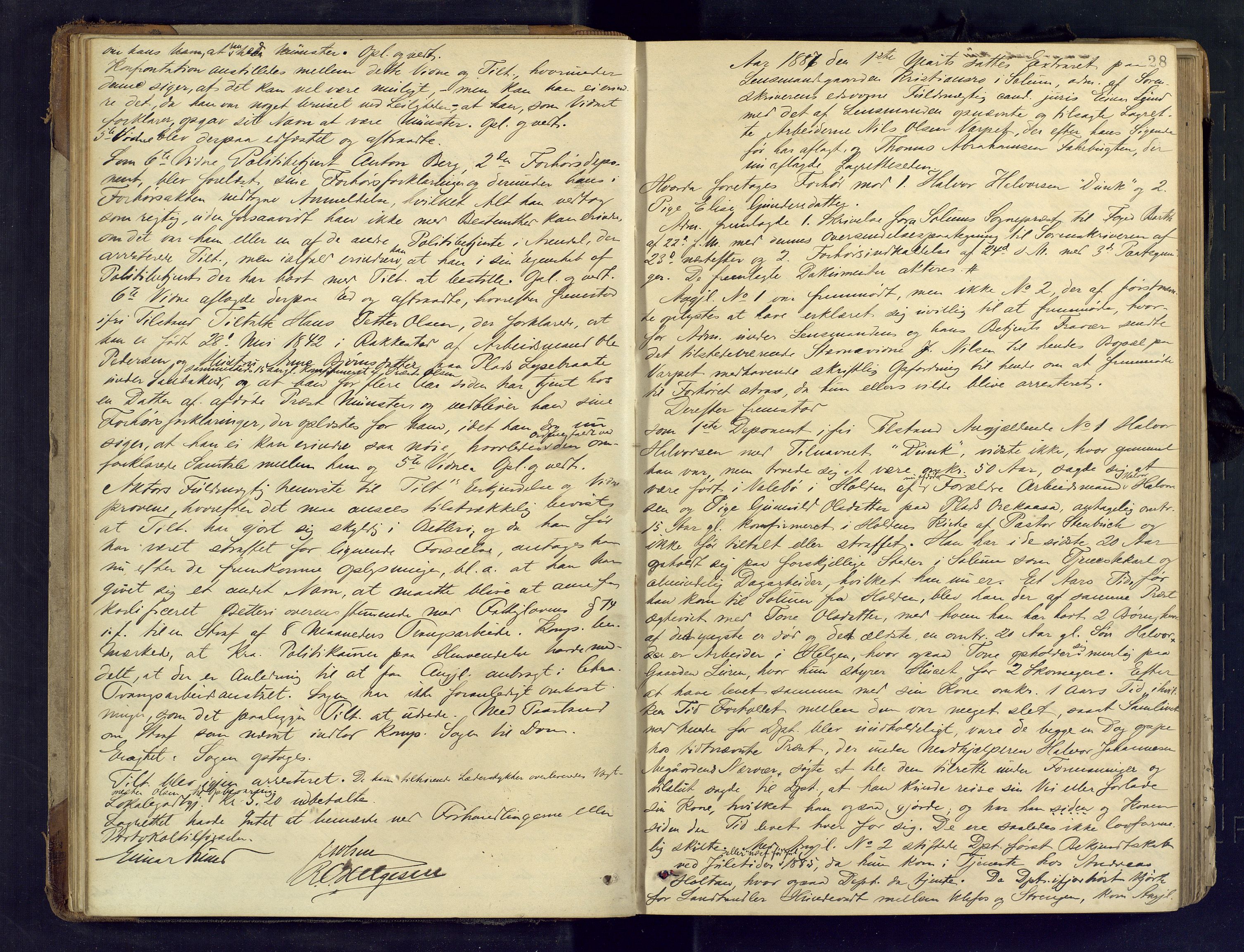 Gjerpen sorenskriveri, AV/SAKO-A-216/F/Fb/L0012: Ekstrarettsprotokoll, 1886-1893, p. 28