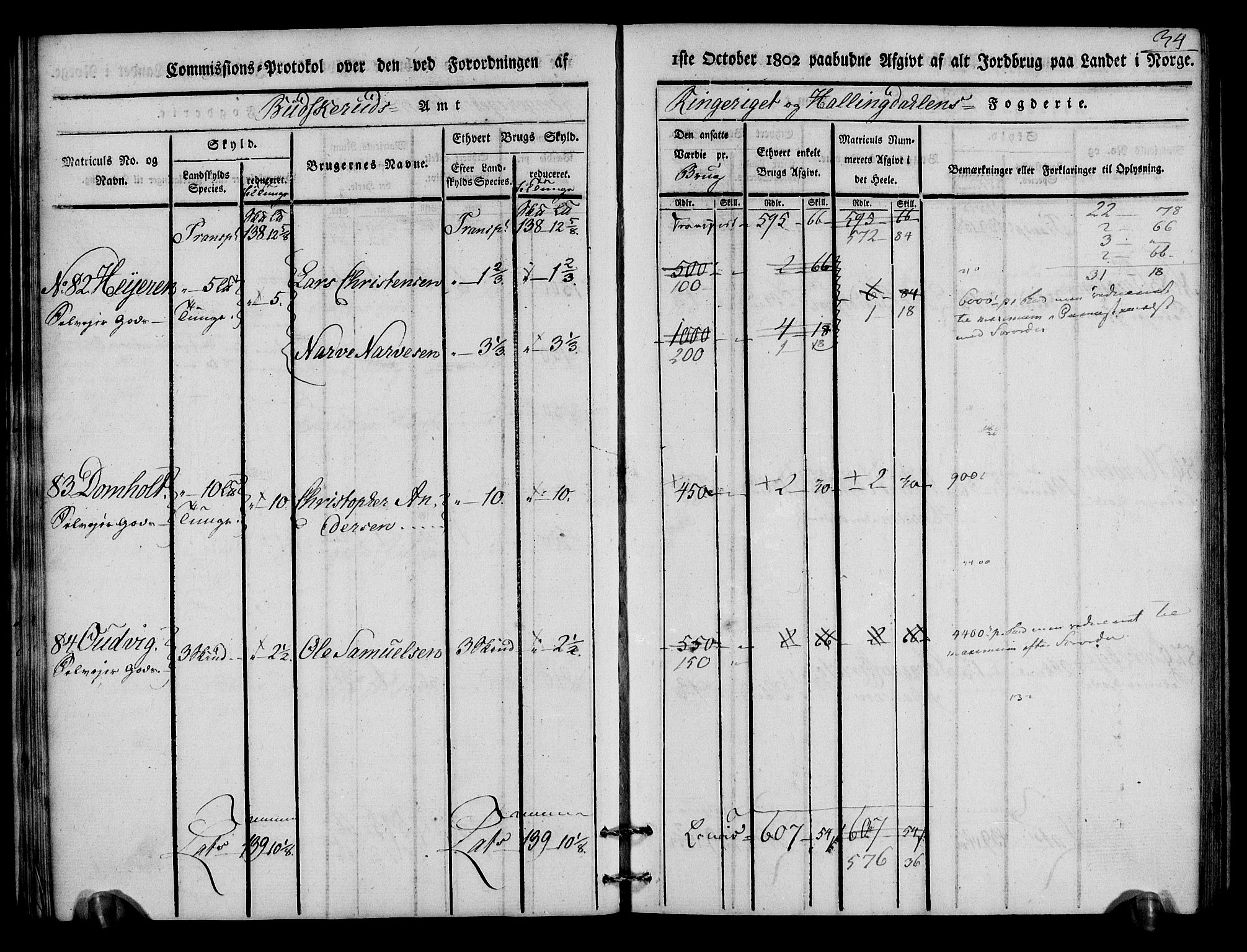 Rentekammeret inntil 1814, Realistisk ordnet avdeling, AV/RA-EA-4070/N/Ne/Nea/L0046: Ringerike og Hallingdal fogderi. Kommisjonsprotokoll for Hole prestegjeld, 1803, p. 35