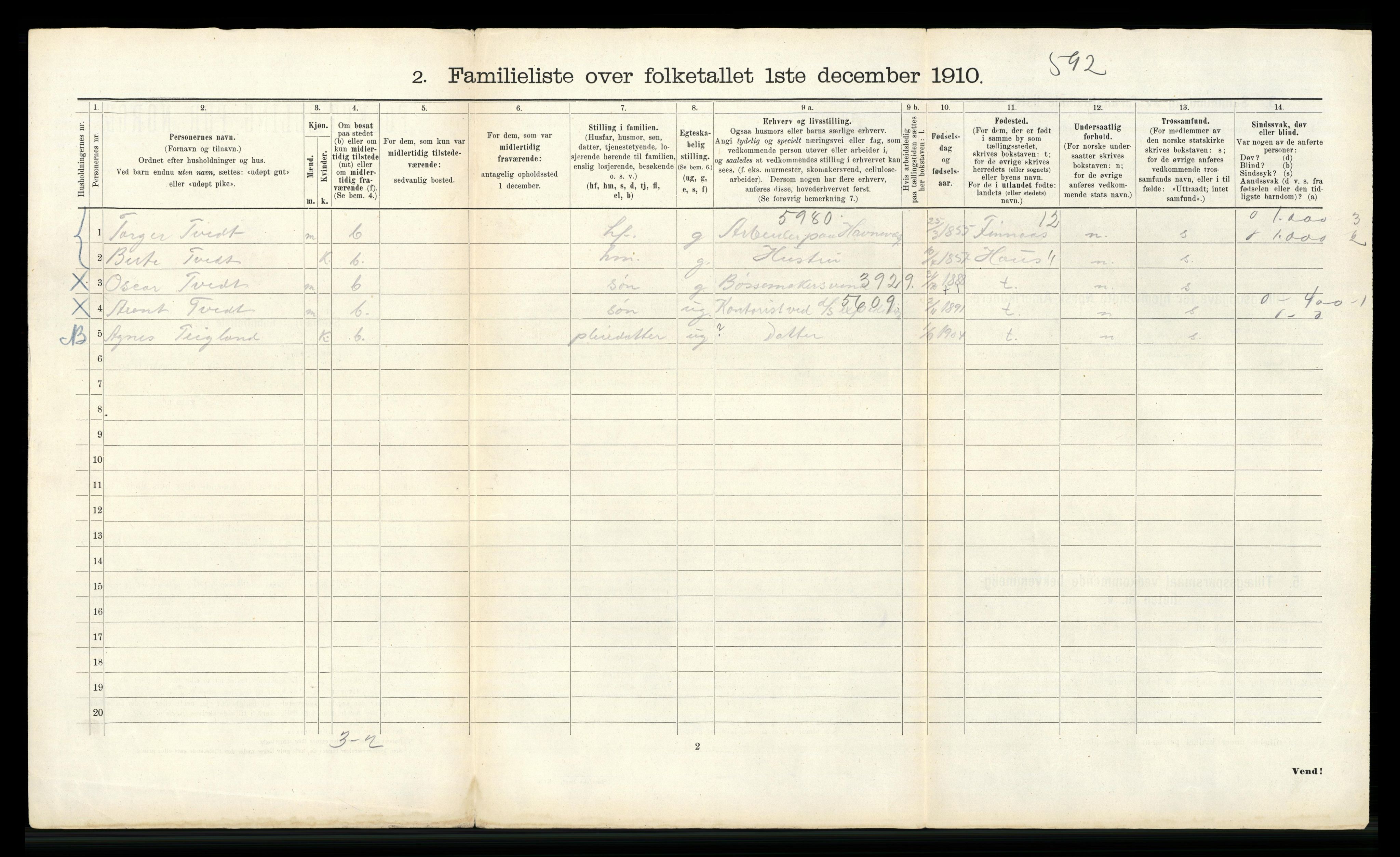 RA, 1910 census for Bergen, 1910, p. 29838