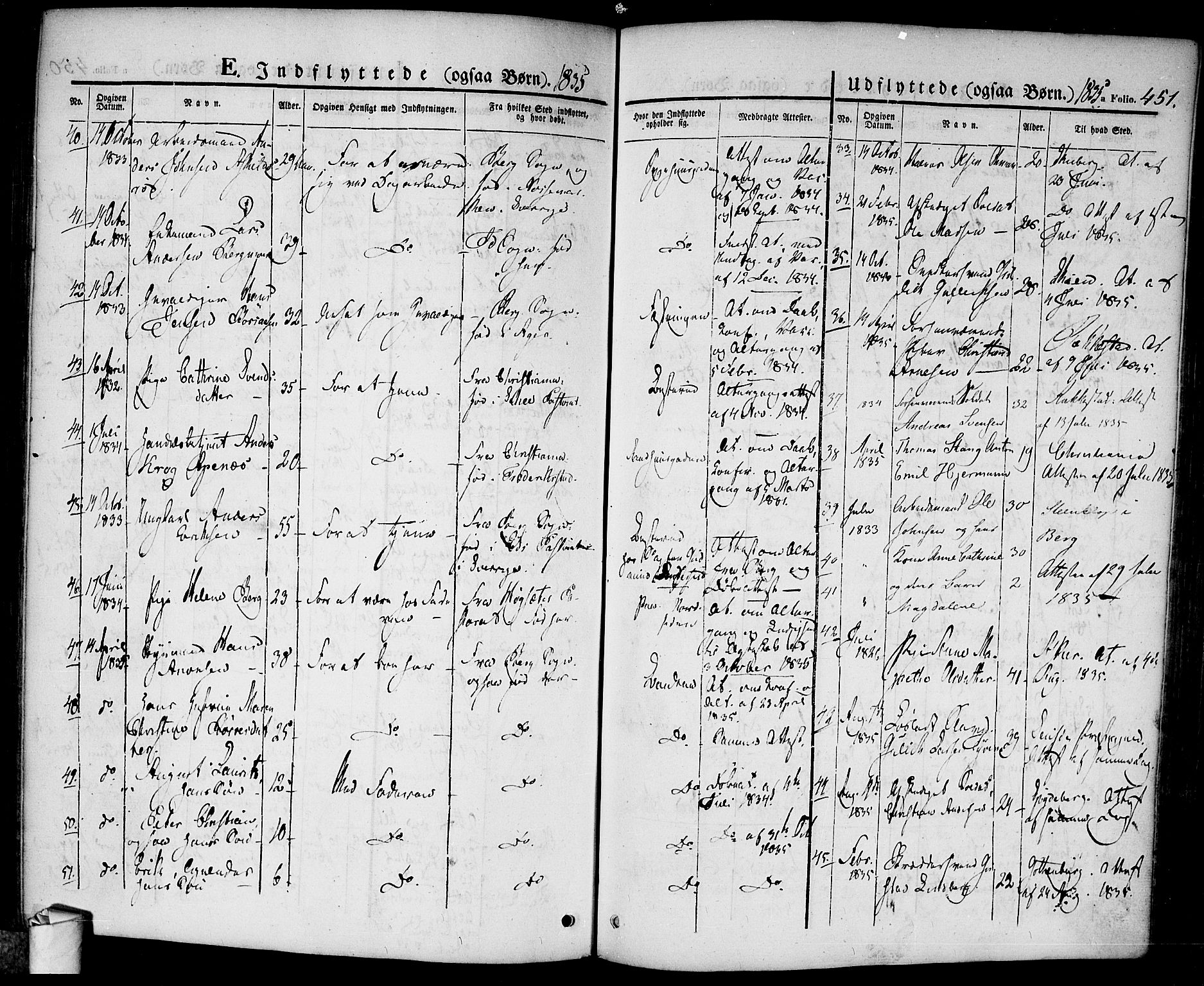 Halden prestekontor Kirkebøker, AV/SAO-A-10909/F/Fa/L0005: Parish register (official) no. I 5, 1834-1845, p. 451