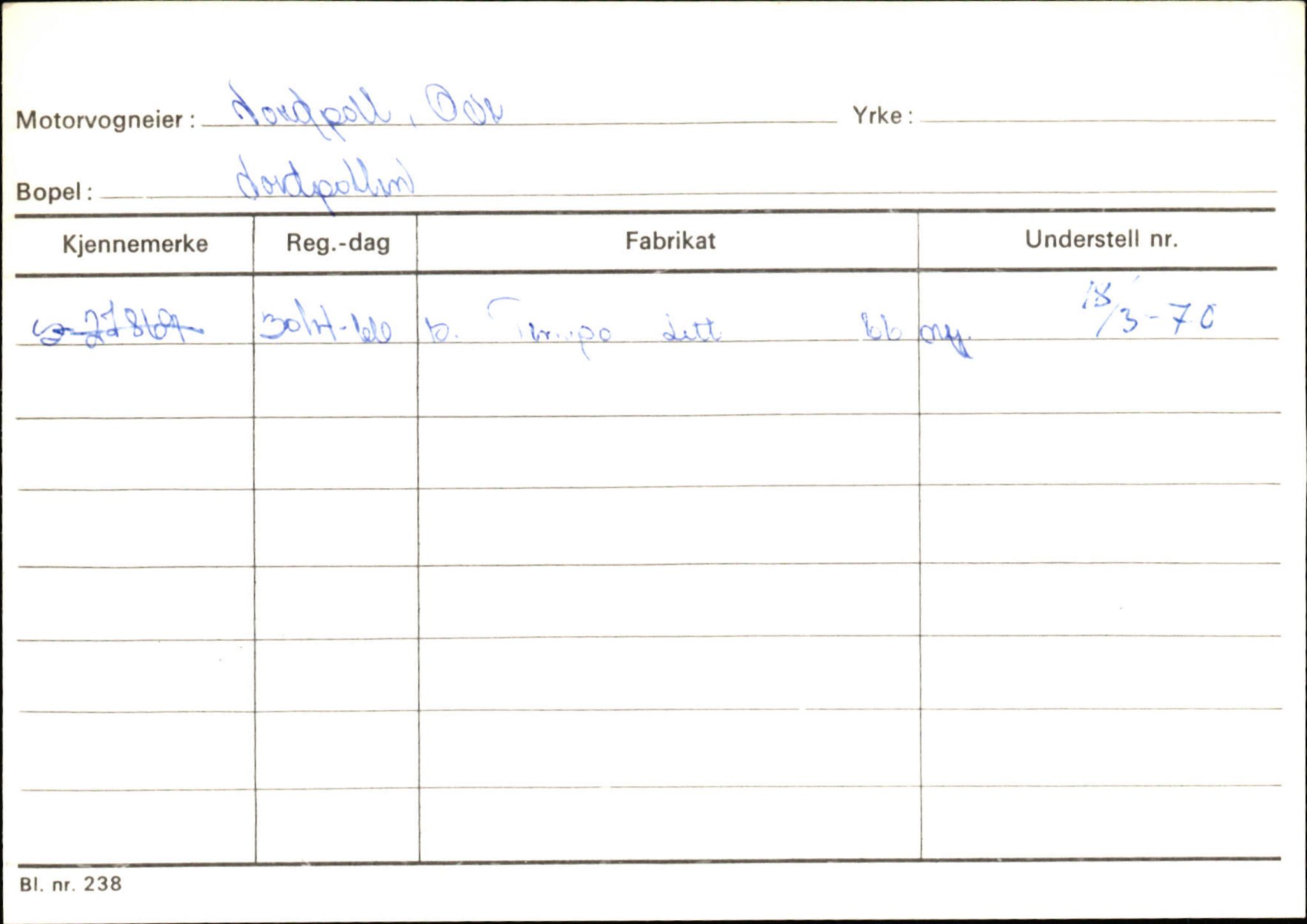 Statens vegvesen, Sogn og Fjordane vegkontor, AV/SAB-A-5301/4/F/L0144: Registerkort Vågsøy A-R, 1945-1975, p. 2044