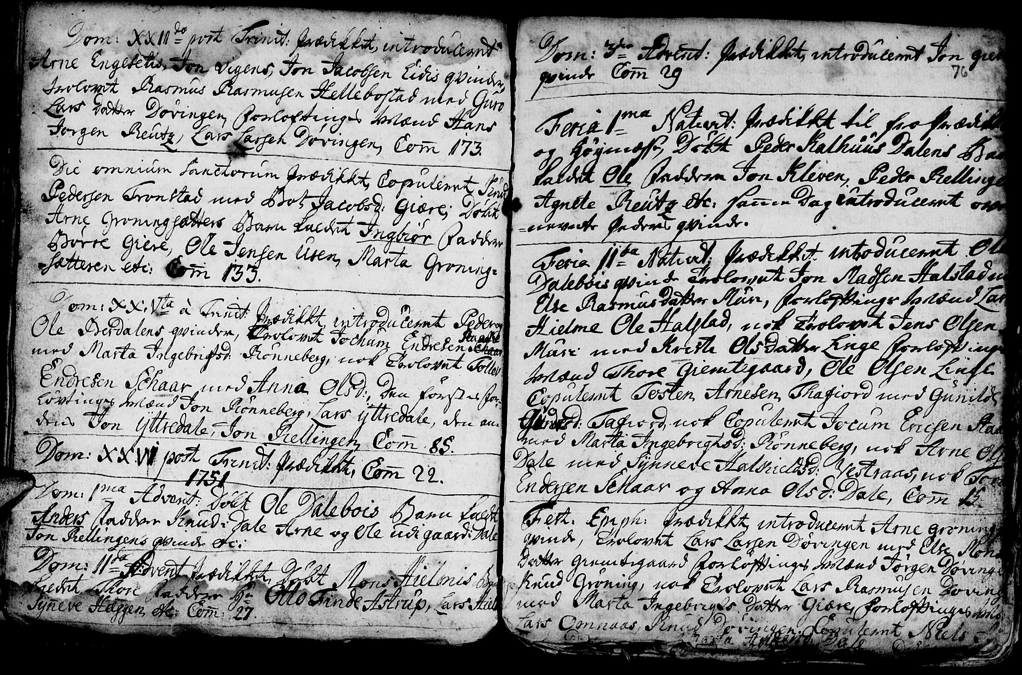 Ministerialprotokoller, klokkerbøker og fødselsregistre - Møre og Romsdal, SAT/A-1454/519/L0240: Parish register (official) no. 519A01 /1, 1736-1760, p. 76