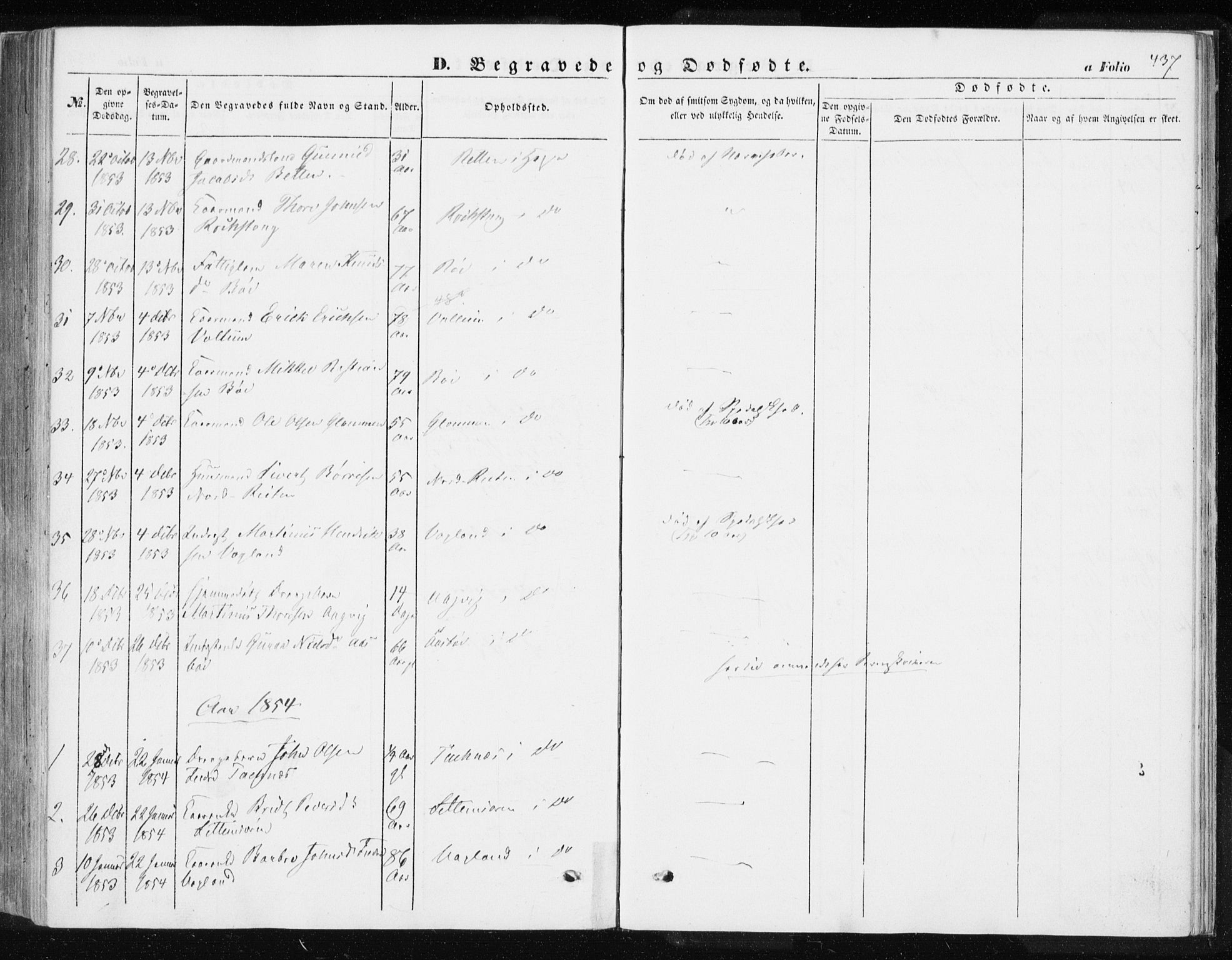 Ministerialprotokoller, klokkerbøker og fødselsregistre - Møre og Romsdal, SAT/A-1454/576/L0883: Parish register (official) no. 576A01, 1849-1865, p. 437