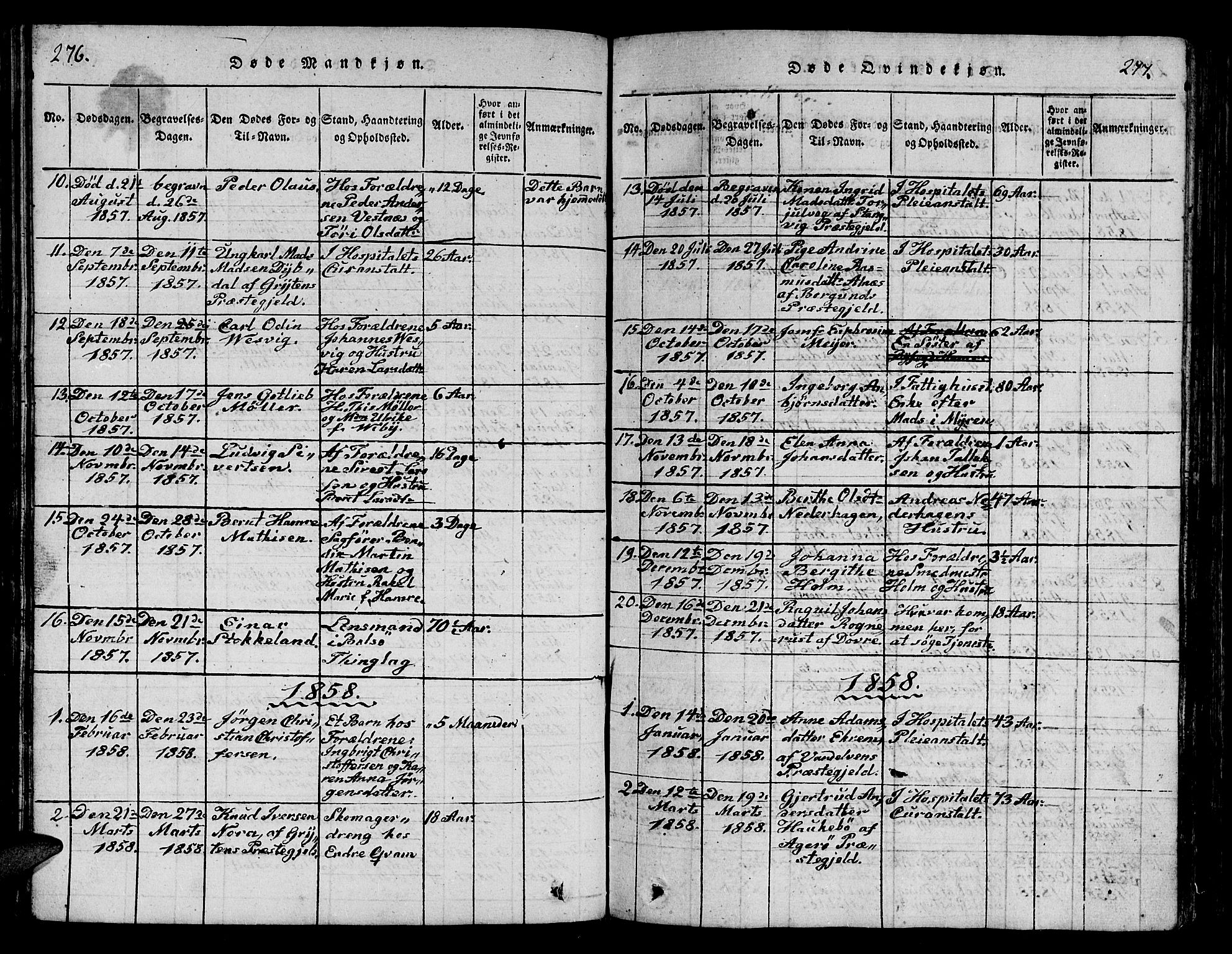 Ministerialprotokoller, klokkerbøker og fødselsregistre - Møre og Romsdal, SAT/A-1454/558/L0700: Parish register (copy) no. 558C01, 1818-1868, p. 276-277