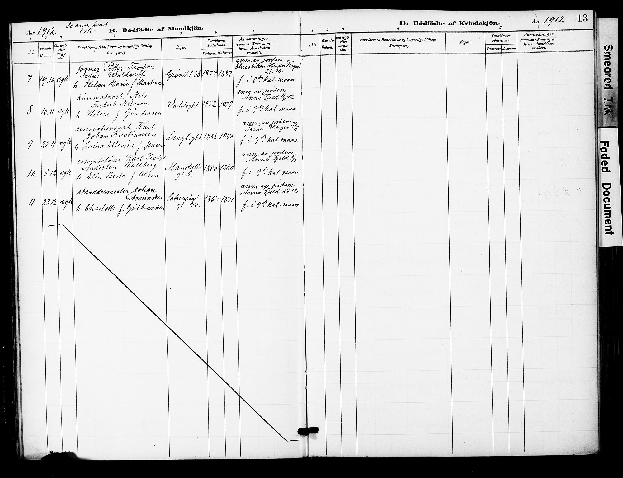 Grønland prestekontor Kirkebøker, SAO/A-10848/F/Fa/L0015: Parish register (official) no. 15, 1899-1919, p. 13
