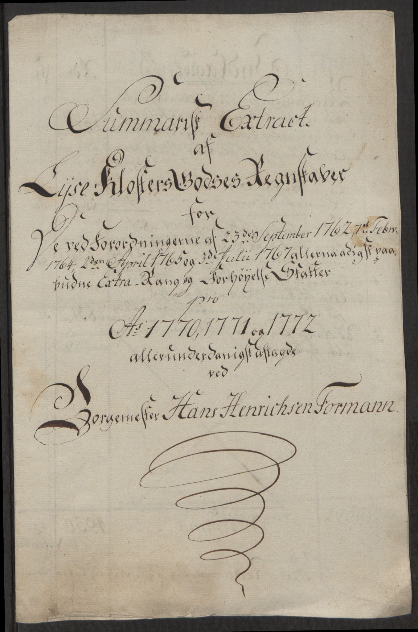 Rentekammeret inntil 1814, Reviderte regnskaper, Fogderegnskap, AV/RA-EA-4092/R50/L3180: Ekstraskatten Lyse kloster, 1762-1783, p. 266