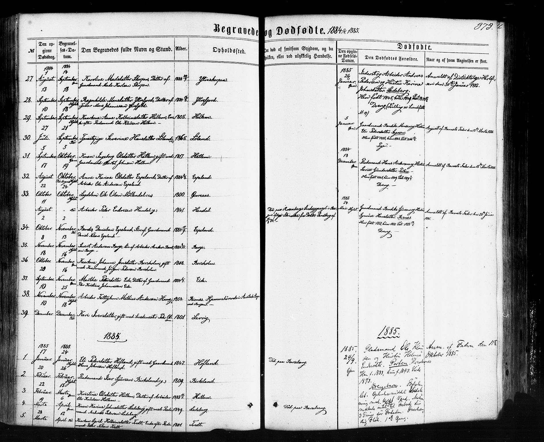 Hyllestad sokneprestembete, SAB/A-80401: Parish register (official) no. A 1, 1861-1886, p. 373