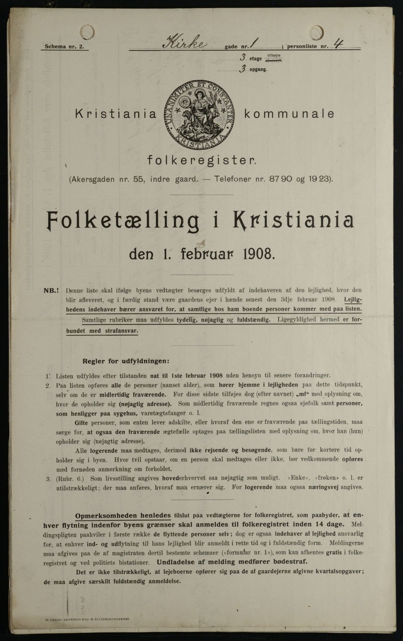 OBA, Municipal Census 1908 for Kristiania, 1908, p. 44499