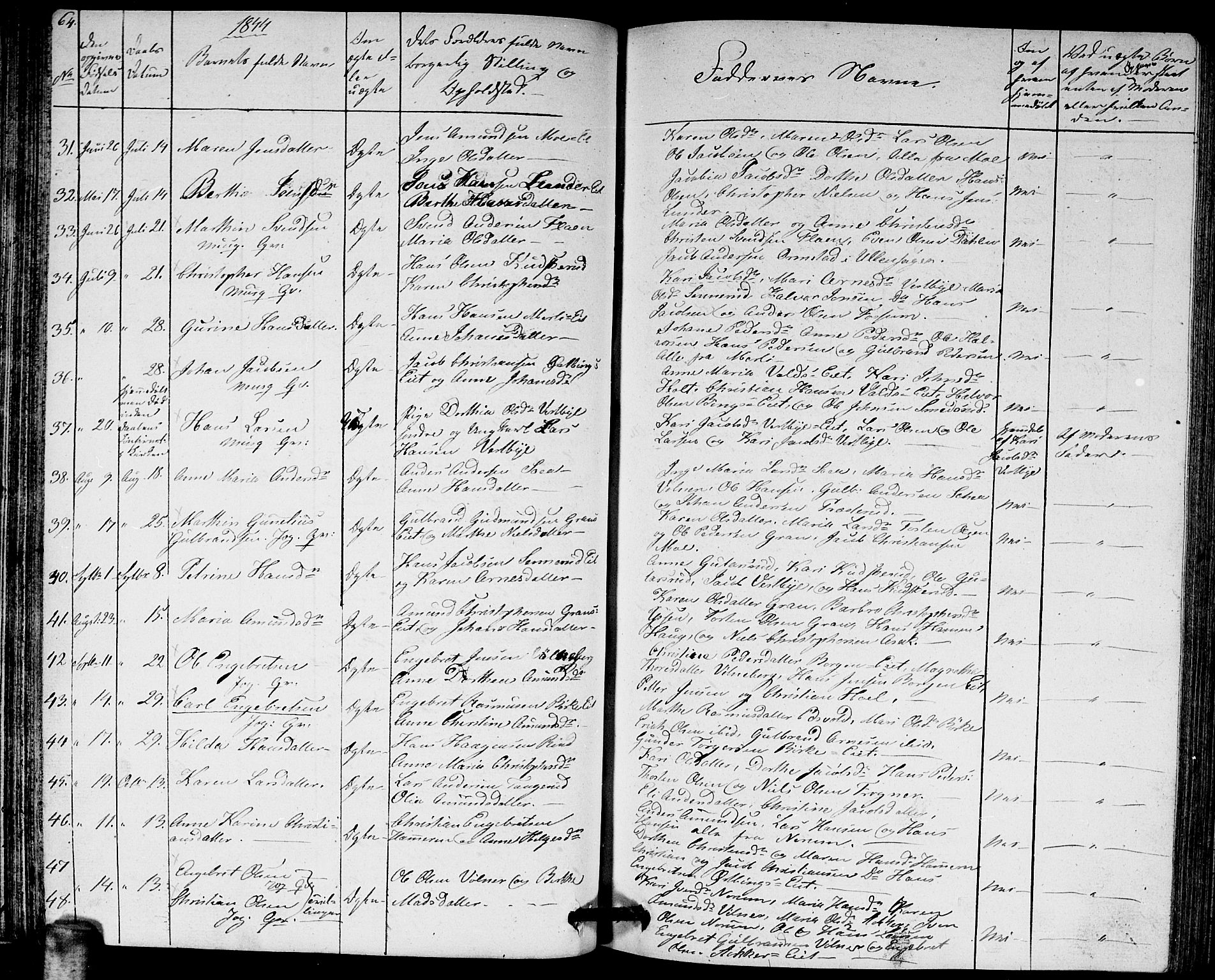 Sørum prestekontor Kirkebøker, AV/SAO-A-10303/G/Ga/L0002: Parish register (copy) no. I 2, 1829-1845, p. 64