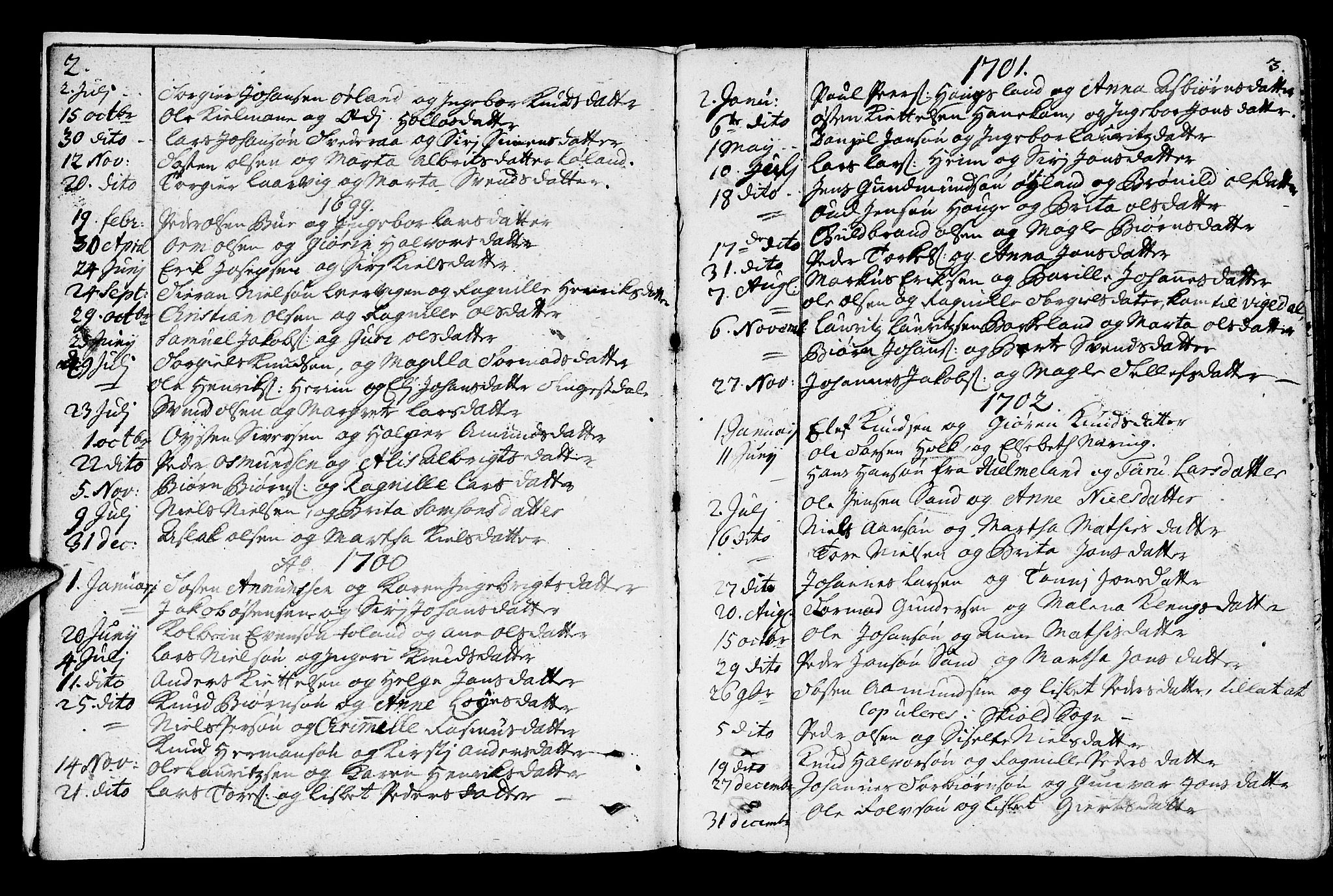 Jelsa sokneprestkontor, SAST/A-101842/01/IV: Parish register (official) no. A 1, 1695-1737, p. 2-3
