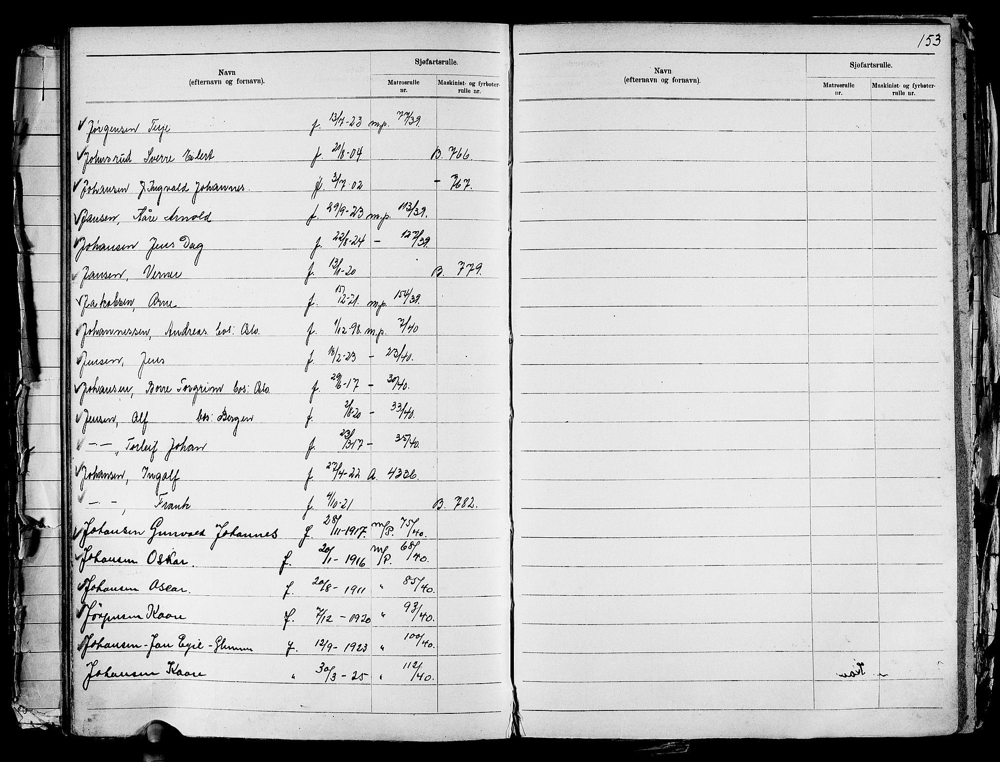 Drammen innrulleringsdistrikt, SAKO/A-781/G/Ga/L0001: Navneregister til rullene, 1860-1948, p. 162