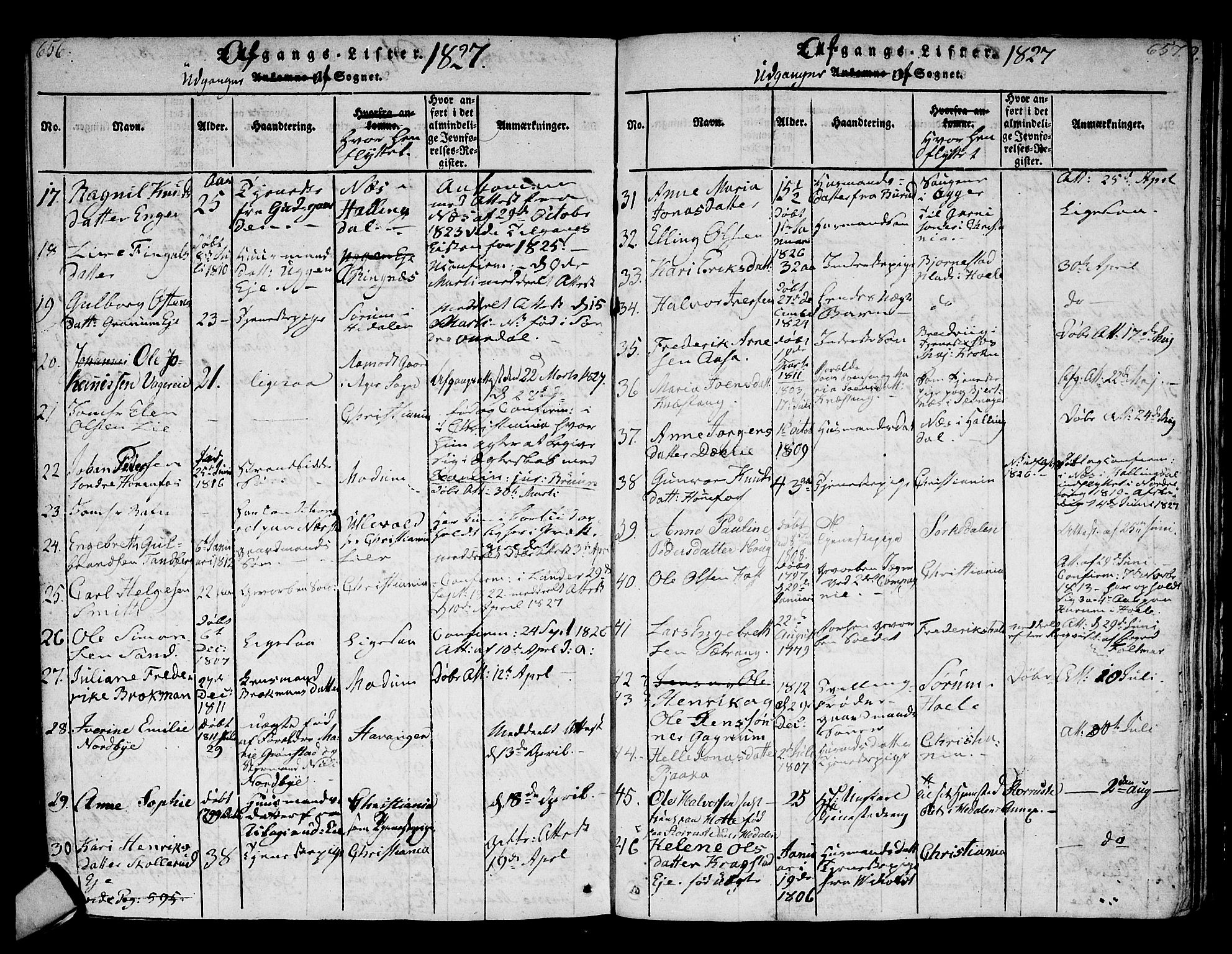 Norderhov kirkebøker, AV/SAKO-A-237/F/Fa/L0008: Parish register (official) no. 8, 1814-1833, p. 656-657