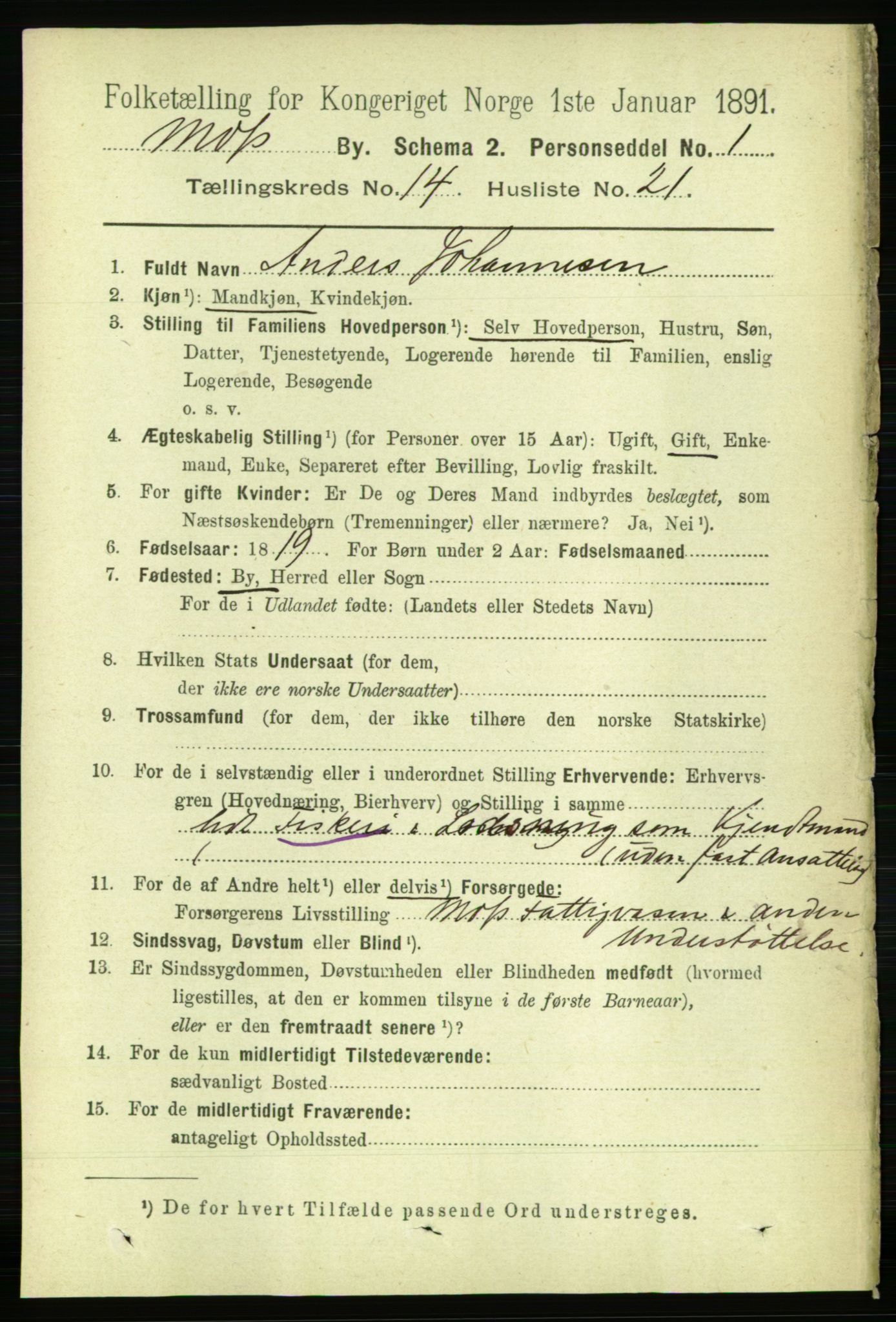 RA, 1891 census for 0104 Moss, 1891, p. 7201