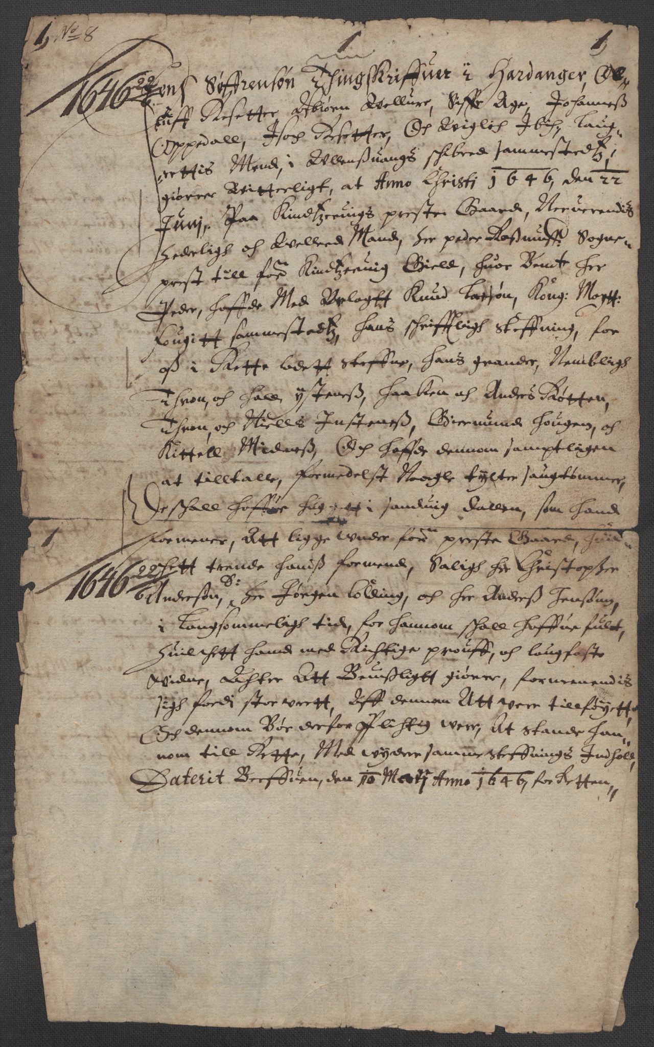Riksarkivets diplomsamling, AV/RA-EA-5965/F15/L0037: Prestearkiv - Hordaland, 1577-1733, p. 60