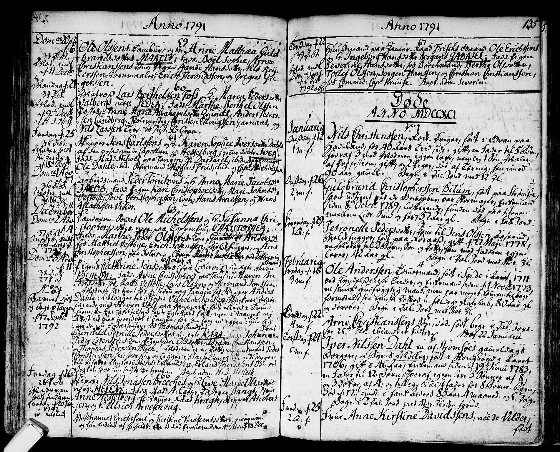 Strømsø kirkebøker, SAKO/A-246/F/Fa/L0009: Parish register (official) no. I 9, 1752-1791, p. 135