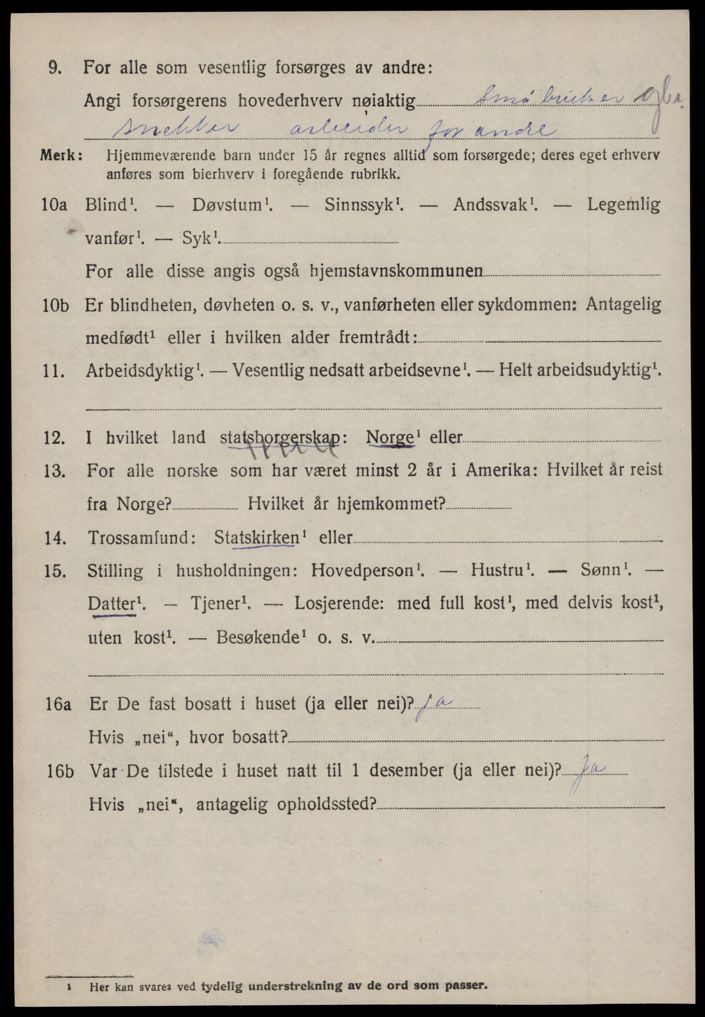 SAT, 1920 census for Bolsøy, 1920, p. 9872