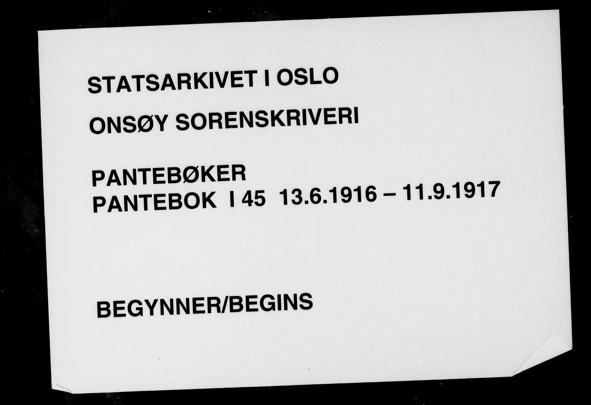 Onsøy sorenskriveri, SAO/A-10474/G/Ga/Gaa/L0045: Mortgage book no. I 45, 1916-1917