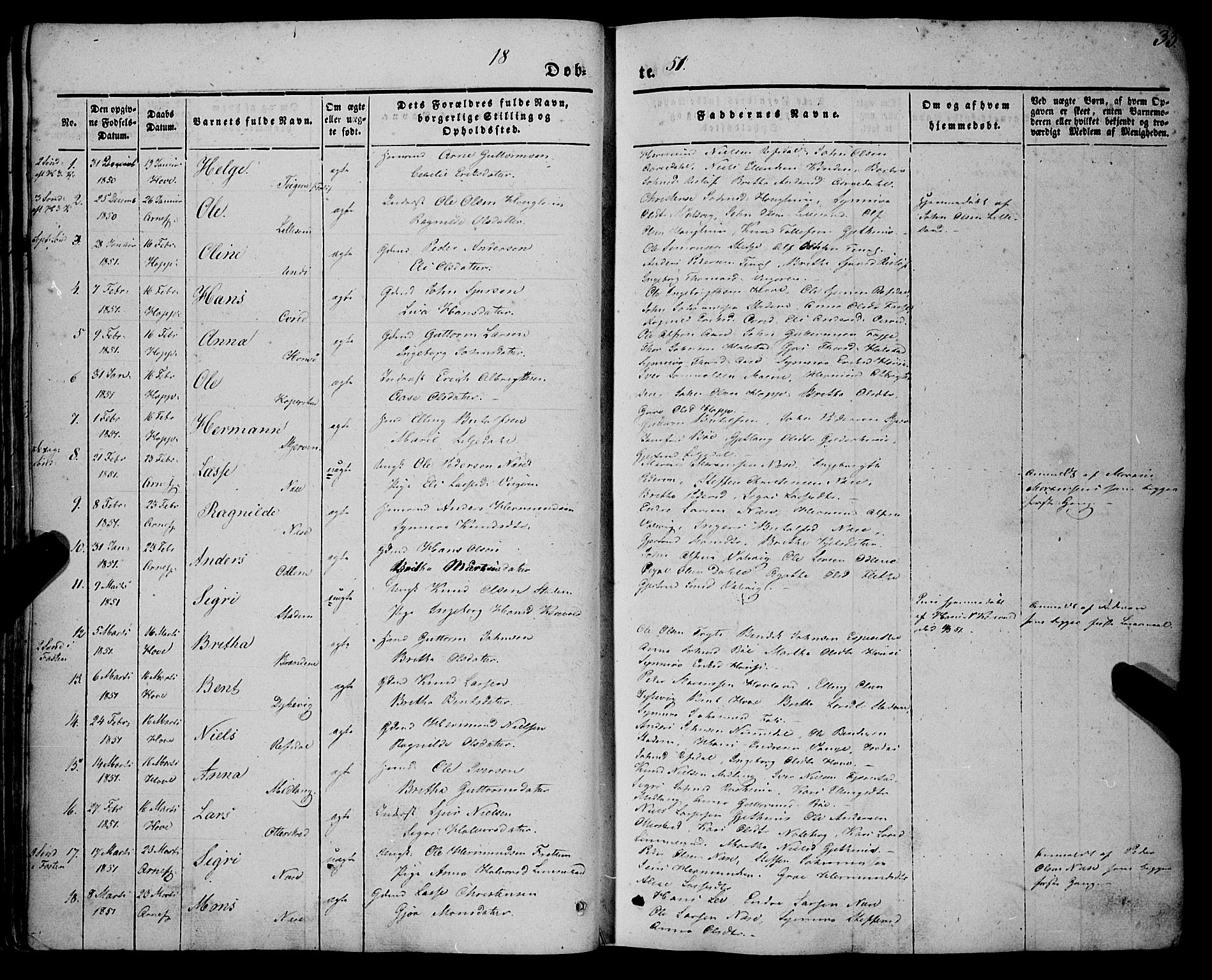 Vik sokneprestembete, AV/SAB-A-81501/H/Haa/Haaa/L0008: Parish register (official) no. A 8, 1846-1865, p. 33