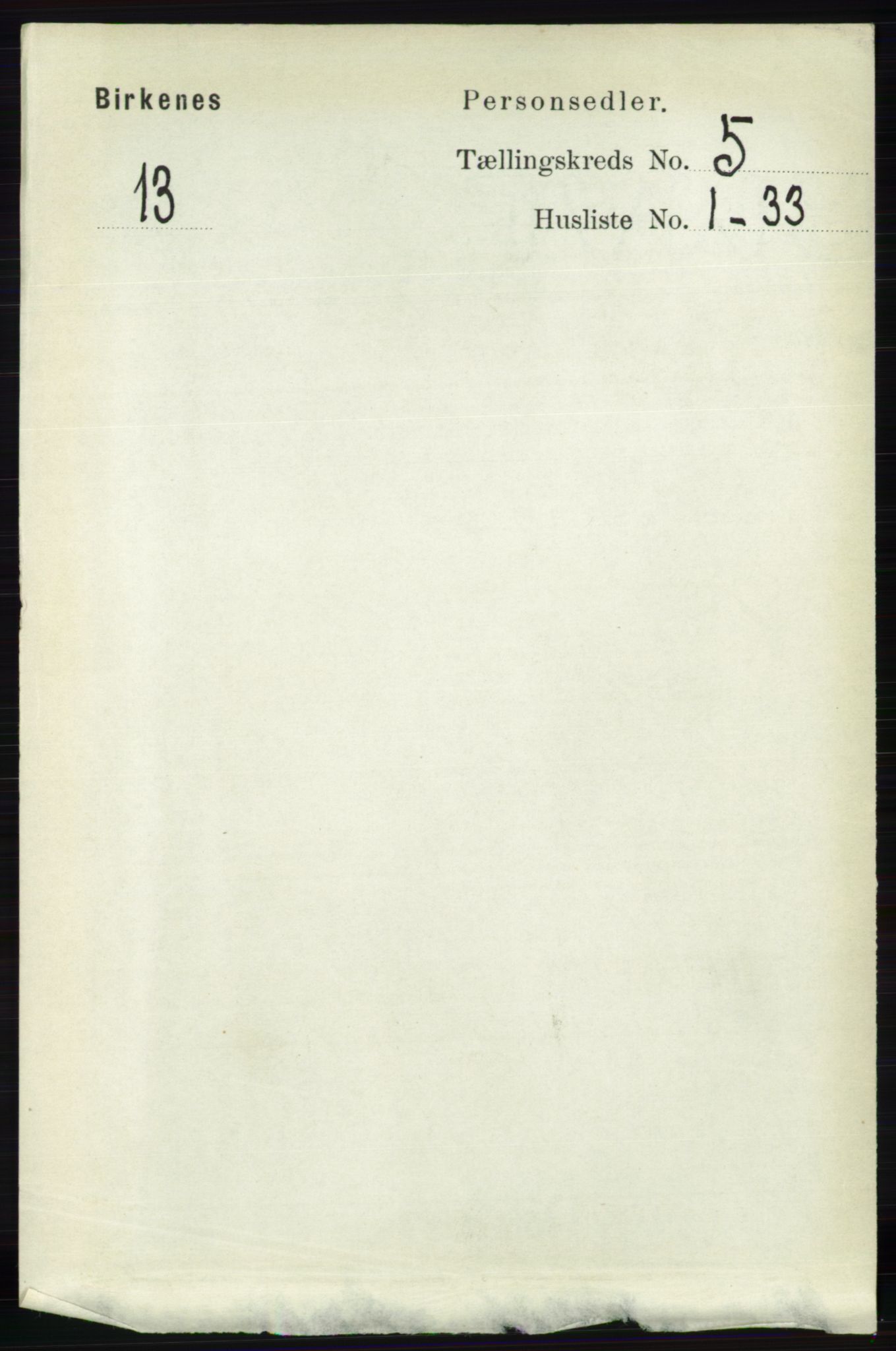 RA, 1891 Census for 0928 Birkenes, 1891, p. 1531
