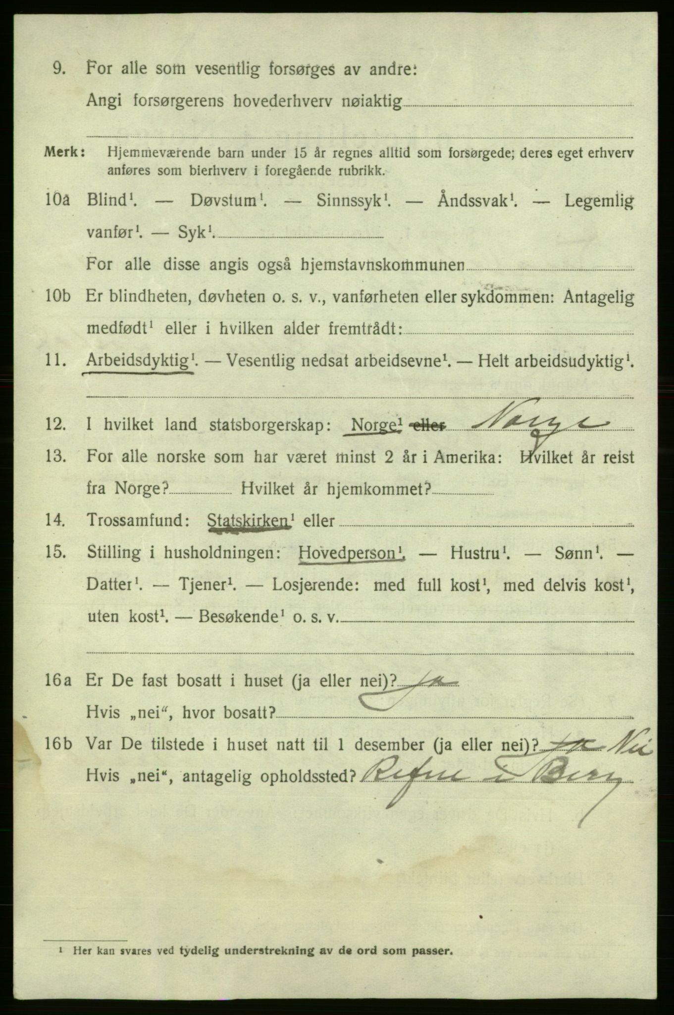 SAO, 1920 census for Fredrikshald, 1920, p. 21031