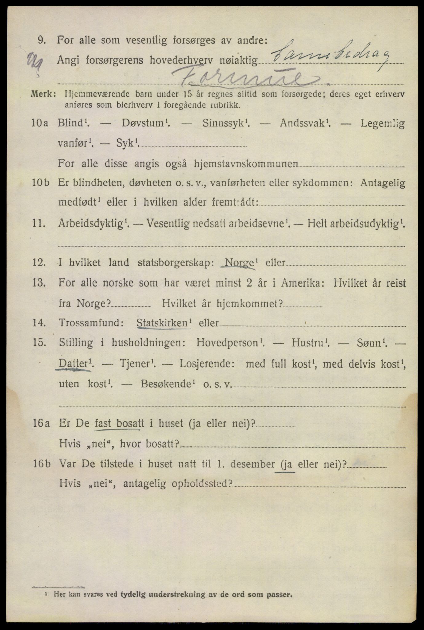 SAKO, 1920 census for Sandeherred, 1920, p. 20149