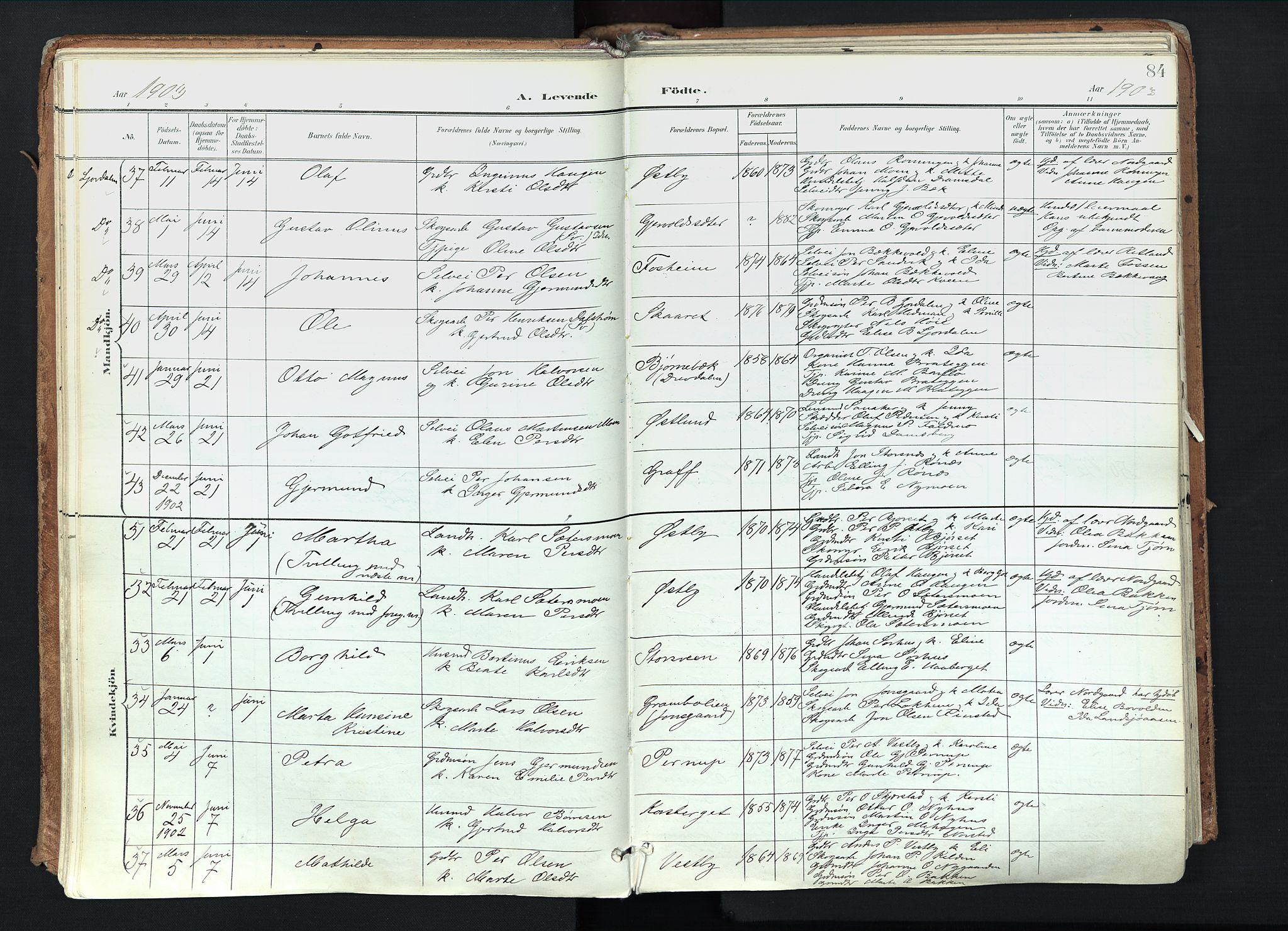 Trysil prestekontor, AV/SAH-PREST-046/H/Ha/Haa/L0012: Parish register (official) no. 12, 1898-1917, p. 84