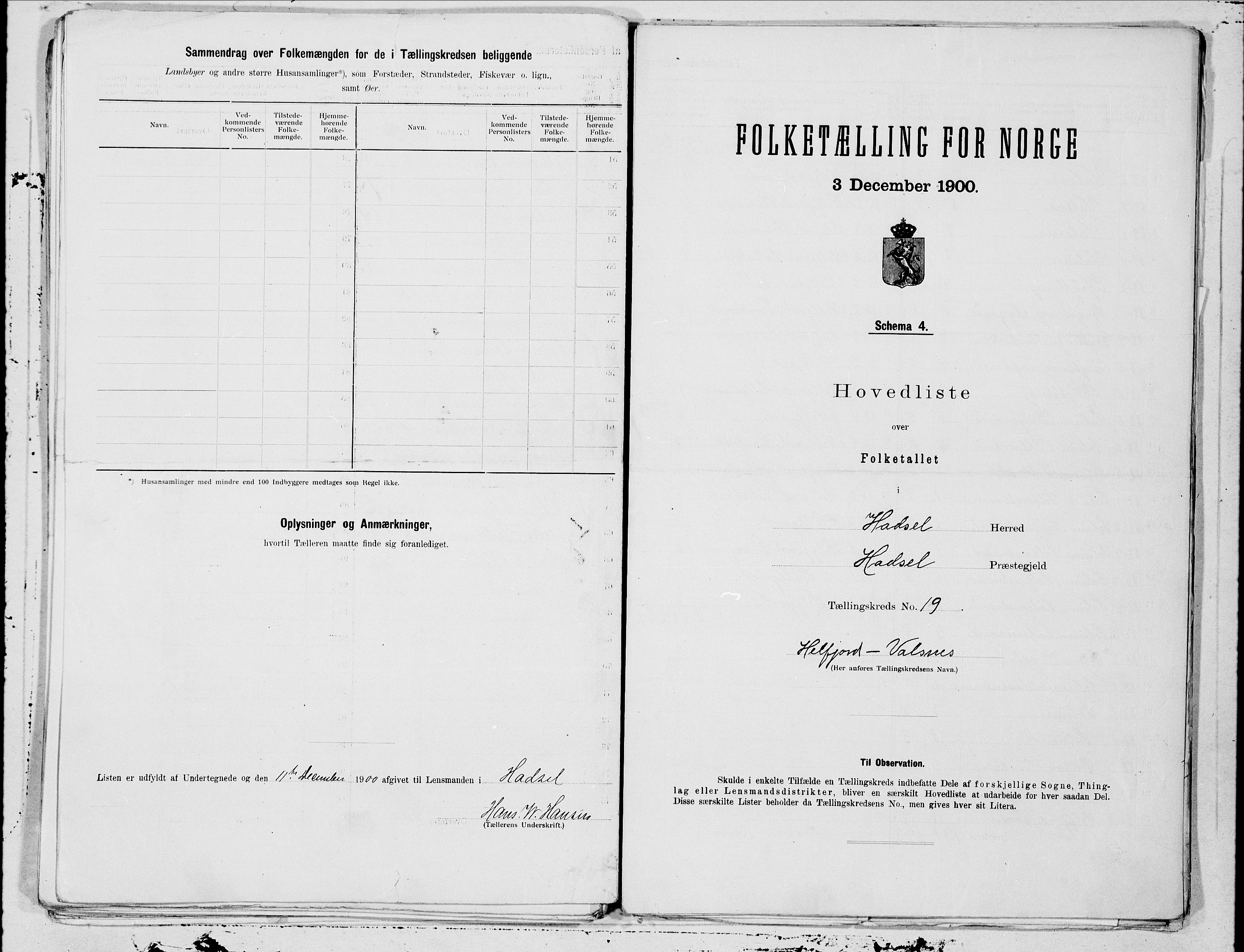 SAT, 1900 census for Hadsel, 1900, p. 36