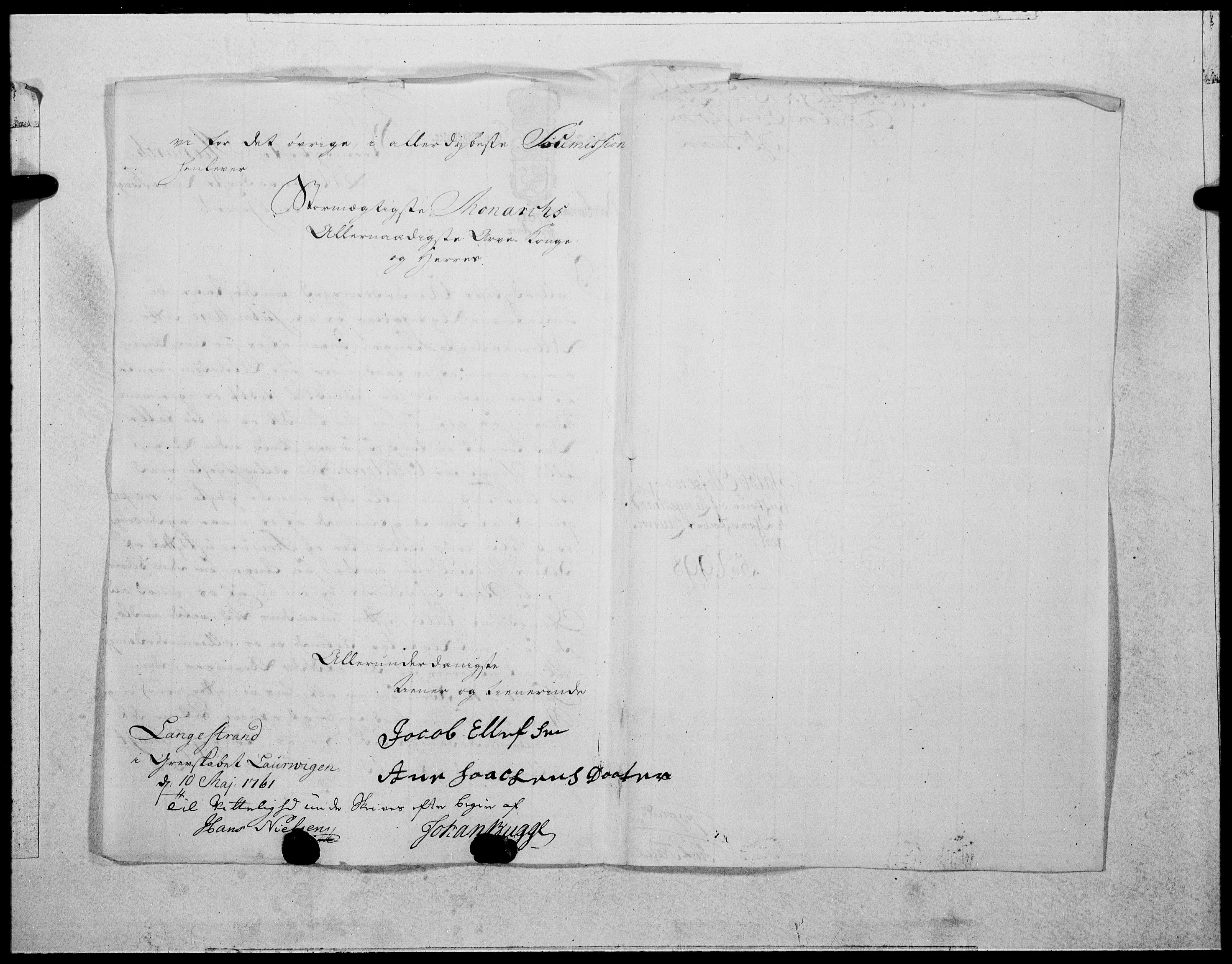 Danske Kanselli 1572-1799, AV/RA-EA-3023/F/Fc/Fcc/Fcca/L0181: Norske innlegg 1572-1799, 1761, p. 504