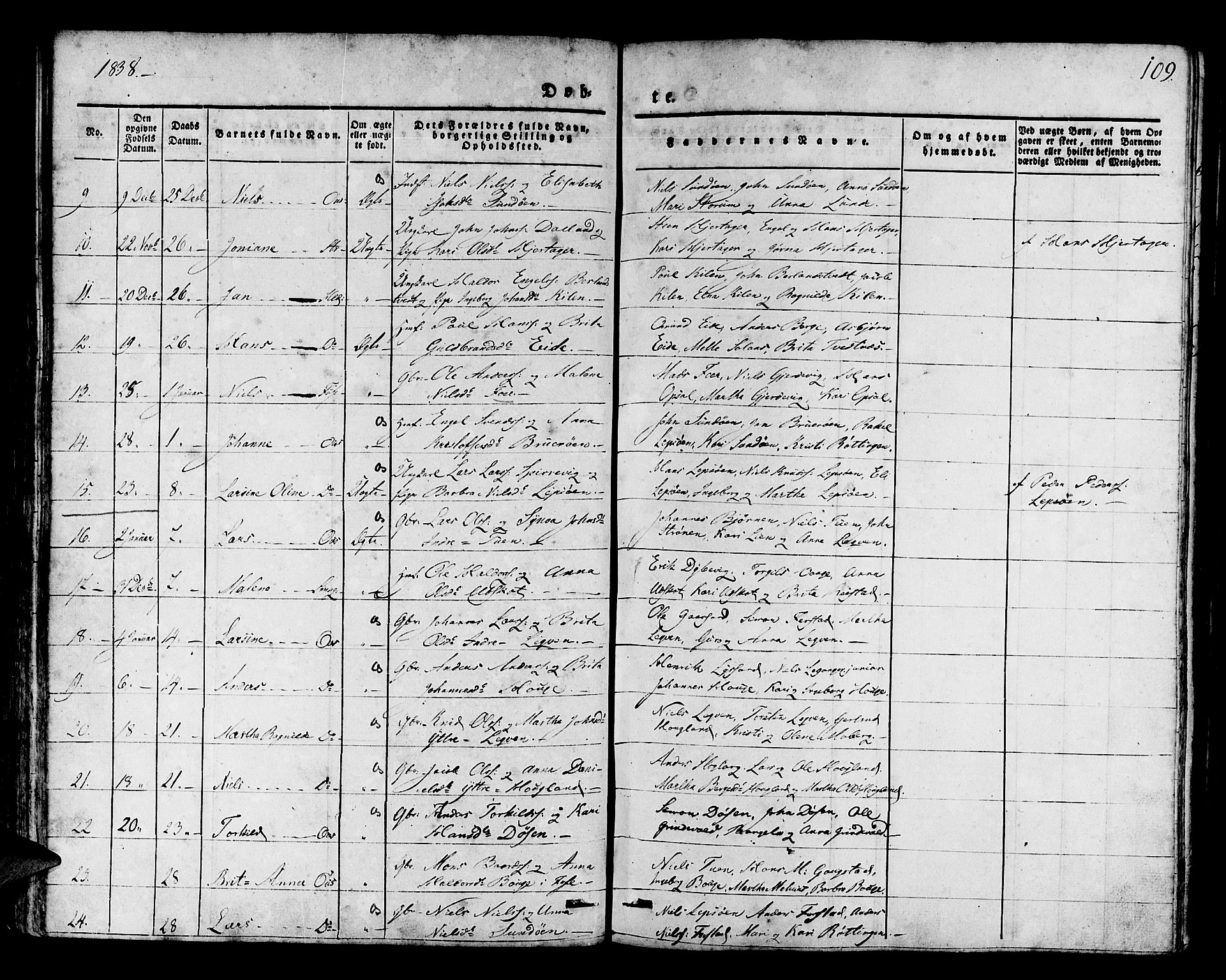 Os sokneprestembete, AV/SAB-A-99929: Parish register (official) no. A 14, 1826-1839, p. 109