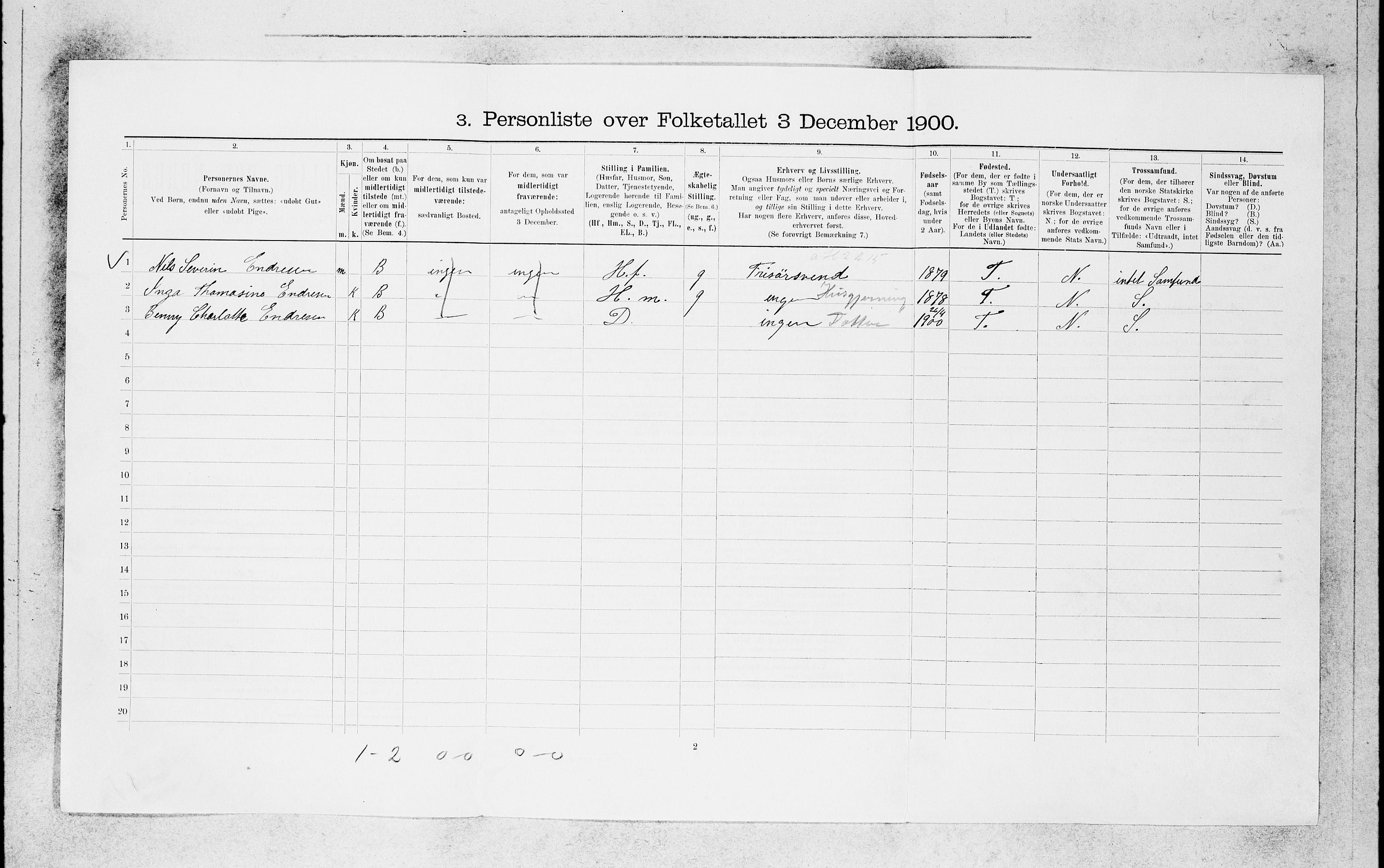 SAB, 1900 census for Bergen, 1900, p. 4724