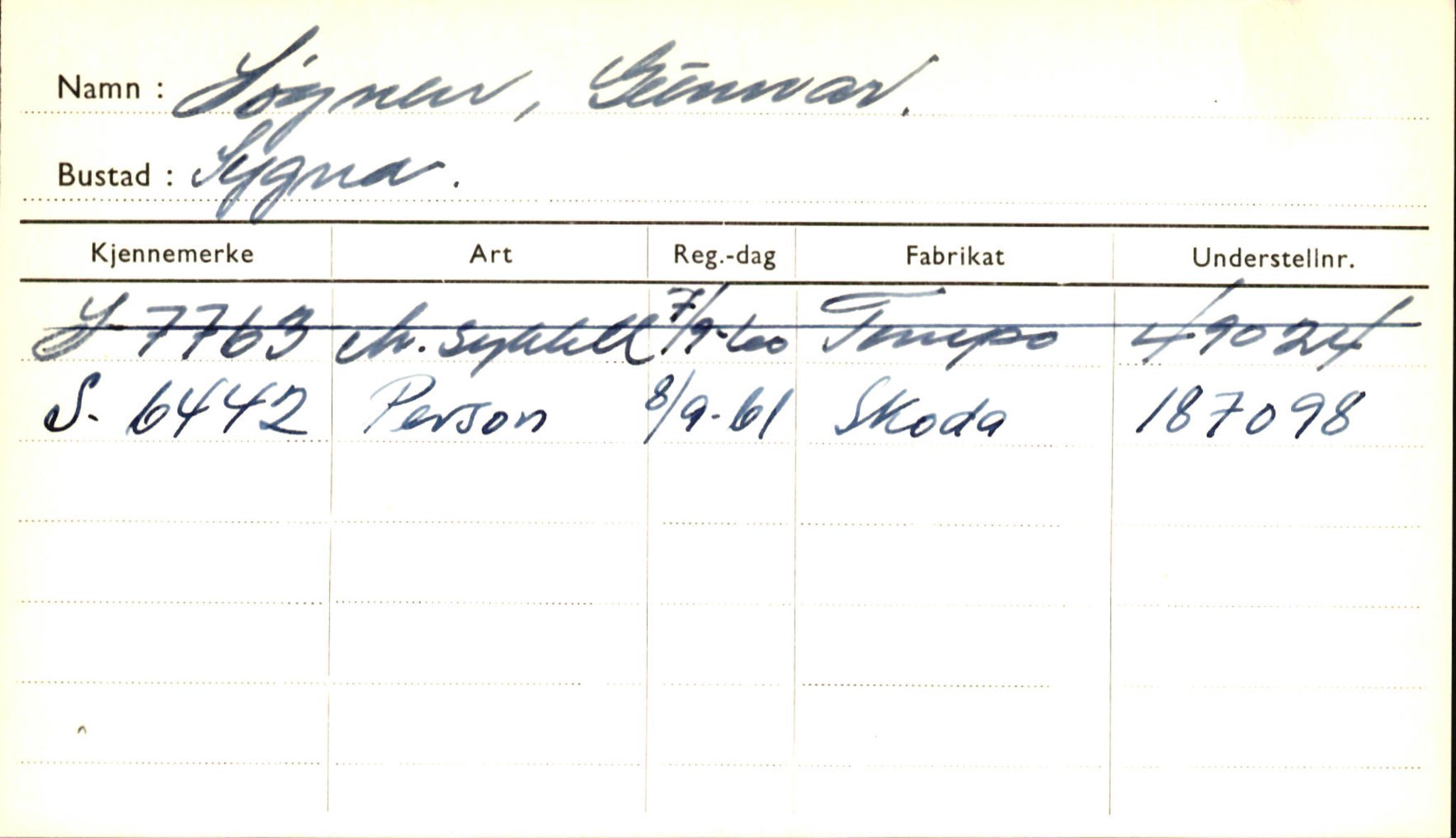 Statens vegvesen, Sogn og Fjordane vegkontor, AV/SAB-A-5301/4/F/L0002: Eigarregister Fjordane til 1.6.1961, 1930-1961, p. 49