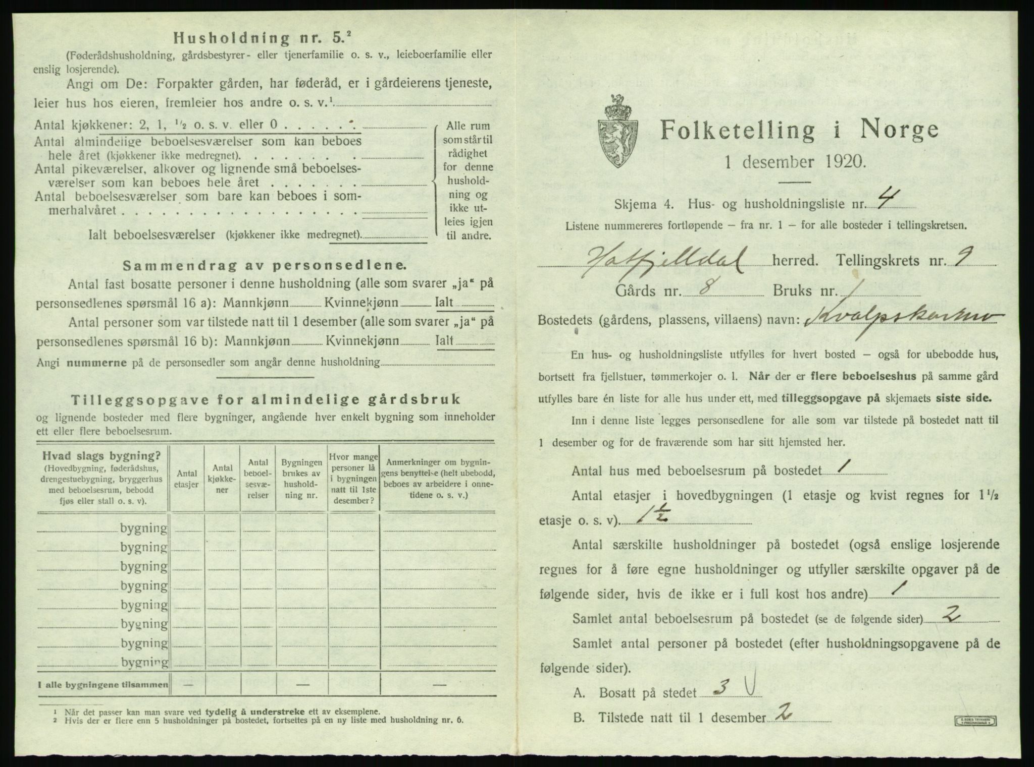 SAT, 1920 census for Hattfjelldal, 1920, p. 286