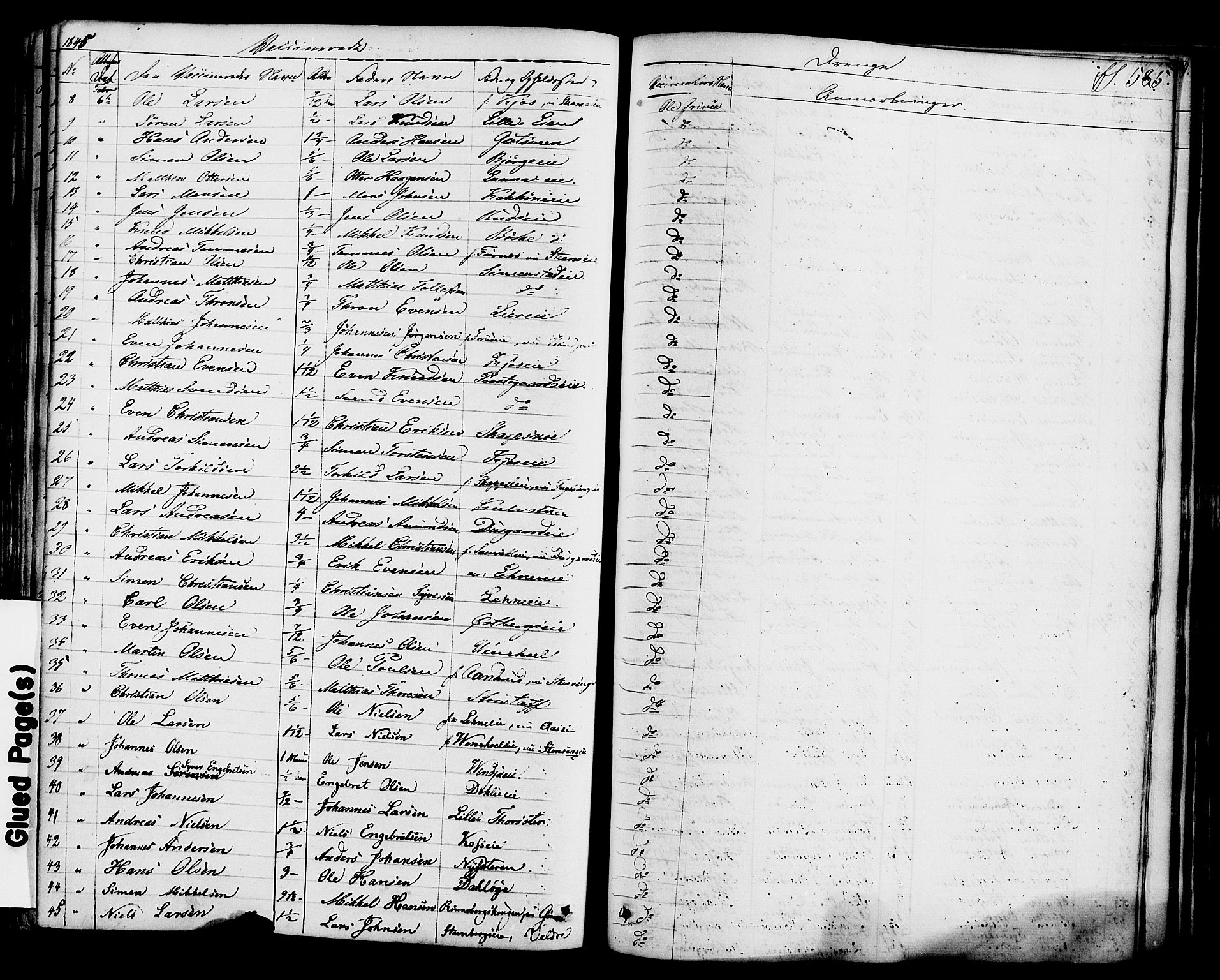 Ringsaker prestekontor, AV/SAH-PREST-014/K/Ka/L0008: Parish register (official) no. 8, 1837-1850, p. 585