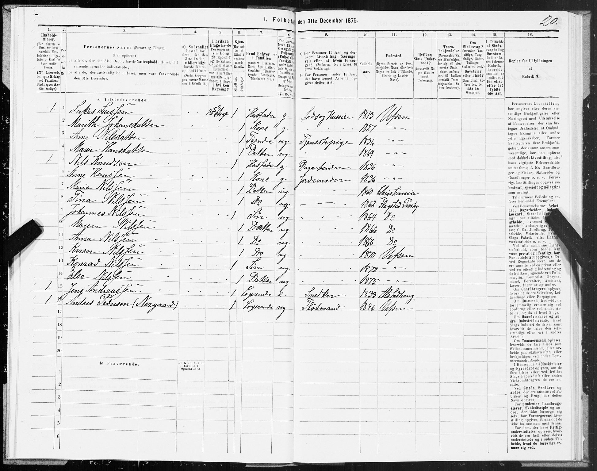 SAT, 1875 census for 1802B Vefsn/Mosjøen, 1875, p. 20