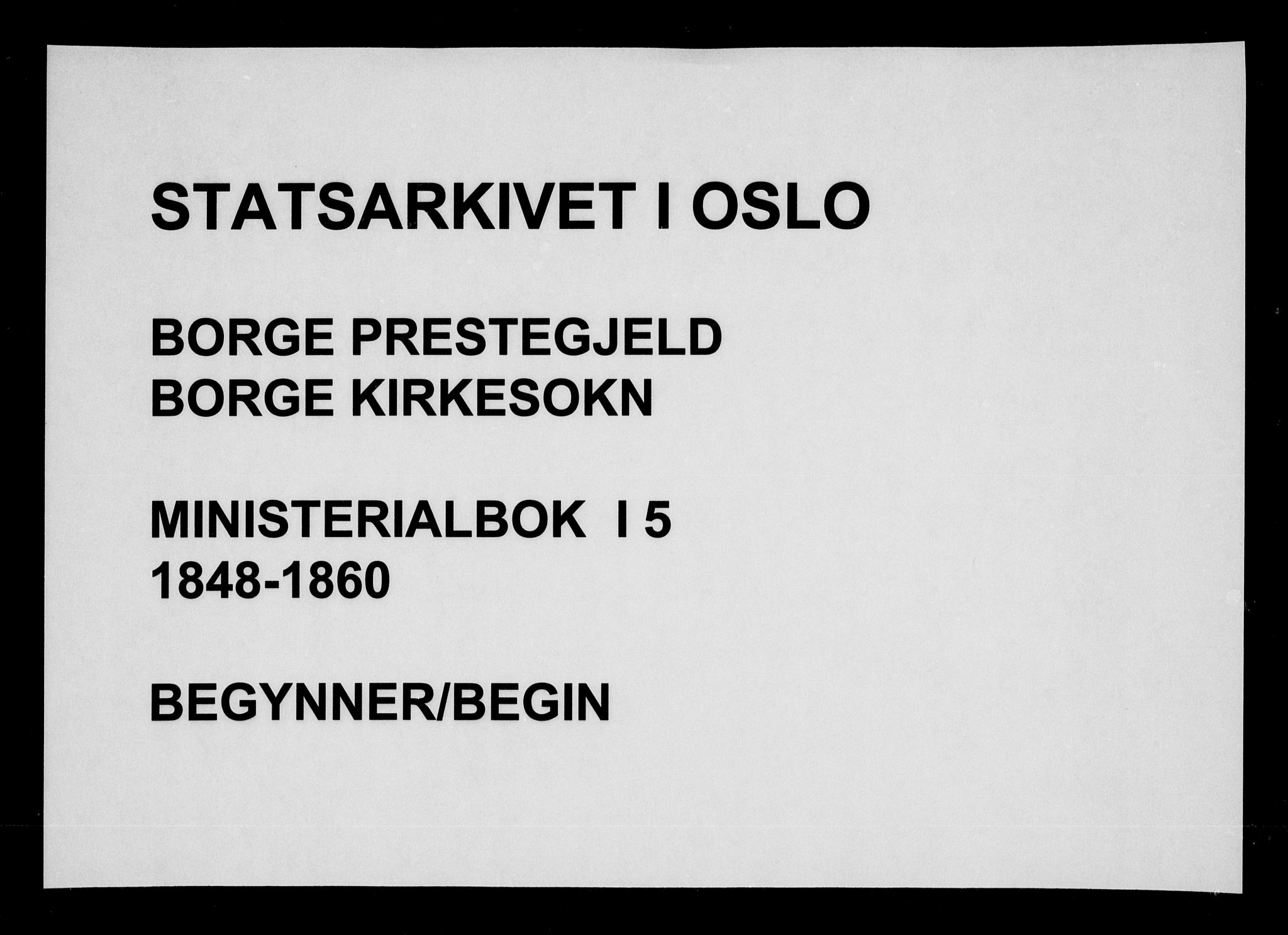 Borge prestekontor Kirkebøker, AV/SAO-A-10903/F/Fa/L0005: Parish register (official) no. I 5, 1848-1860