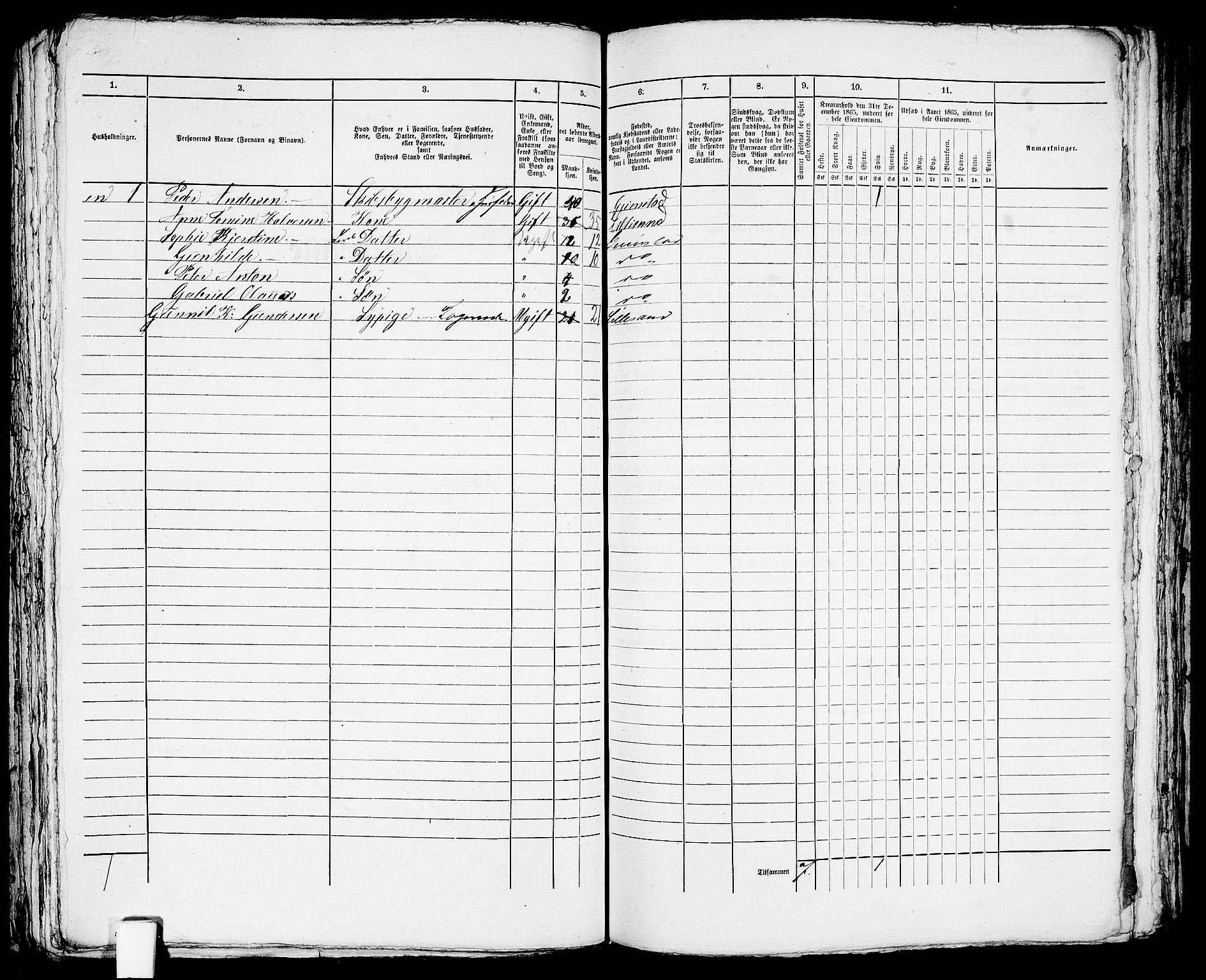 RA, 1865 census for Fjære/Grimstad, 1865, p. 244