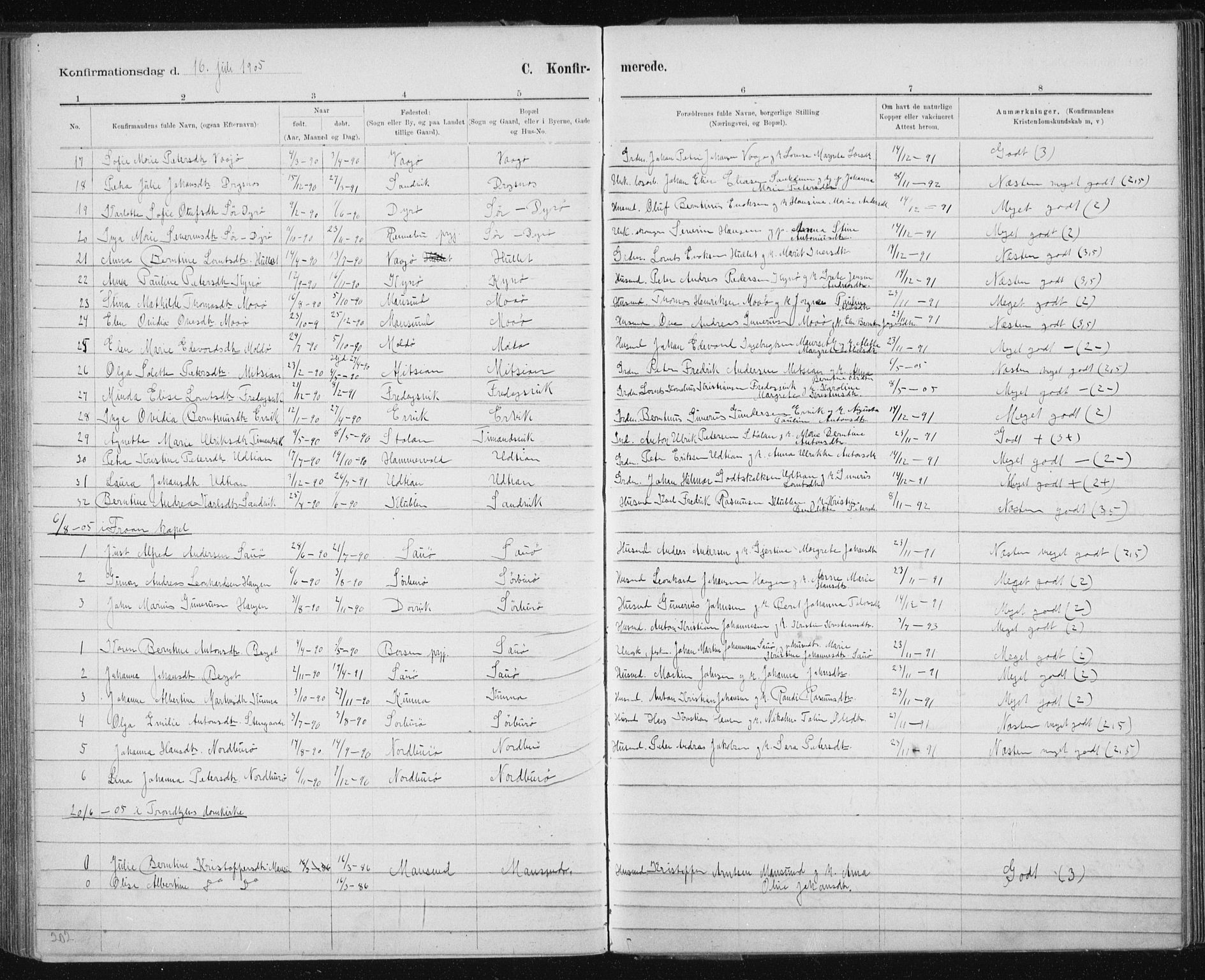 Ministerialprotokoller, klokkerbøker og fødselsregistre - Sør-Trøndelag, AV/SAT-A-1456/640/L0586: Parish register (copy) no. 640C03b, 1891-1908