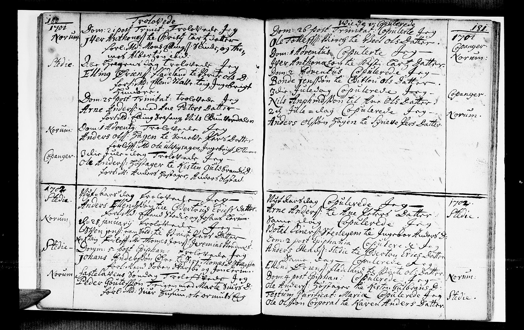 Sogndal sokneprestembete, SAB/A-81301/H/Haa/Haaa/L0001: Parish register (official) no. A 1, 1689-1713, p. 180-181